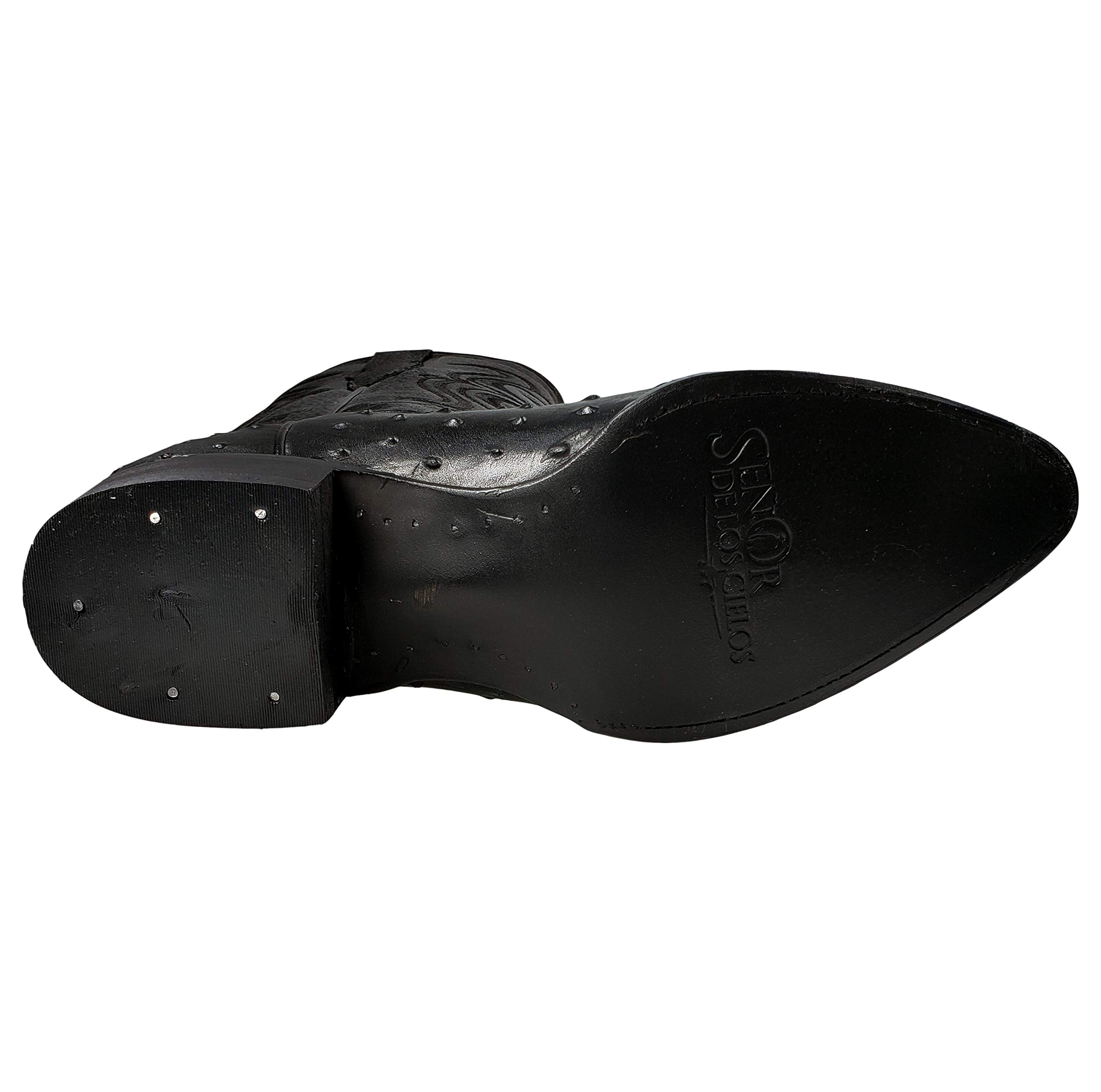 **Black Ostrich Print Cowboy Boots for Men & Women – Western Style Fashion Boots – Perfect for Rodeo, Country Music Festivals & Casual Wear**