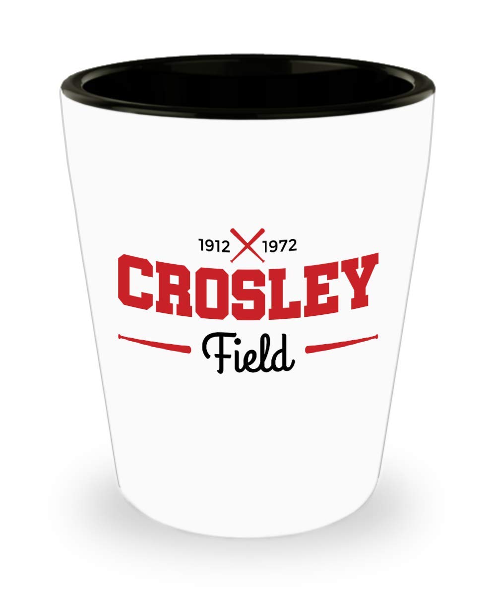 Vintage Crosley Field Shot Glass - Cincinnati Reds Baseball Memorabilia & Collectible Gift for Fans - Perfect for Game Day, Tailgating & Sports Bar Parties
