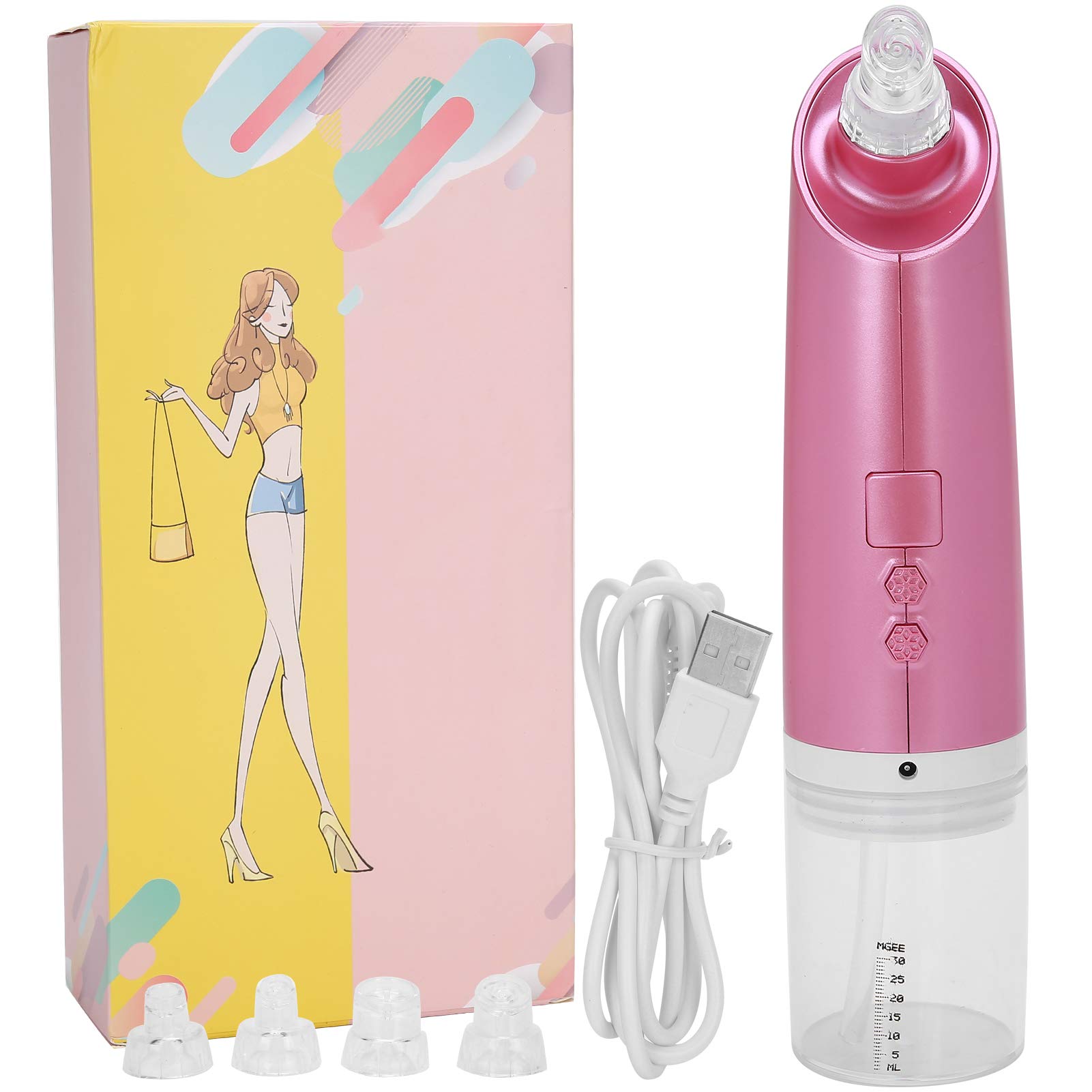 Electric Blackhead Remover with Intelligent Temperature Control & Ultra-Fine Bubbles - USB Rechargeable 1.5W Facial Pore Cleaner for Deep Skin Cleansing (Pink) | Perfect for Home Spa & Daily Skincare Routine