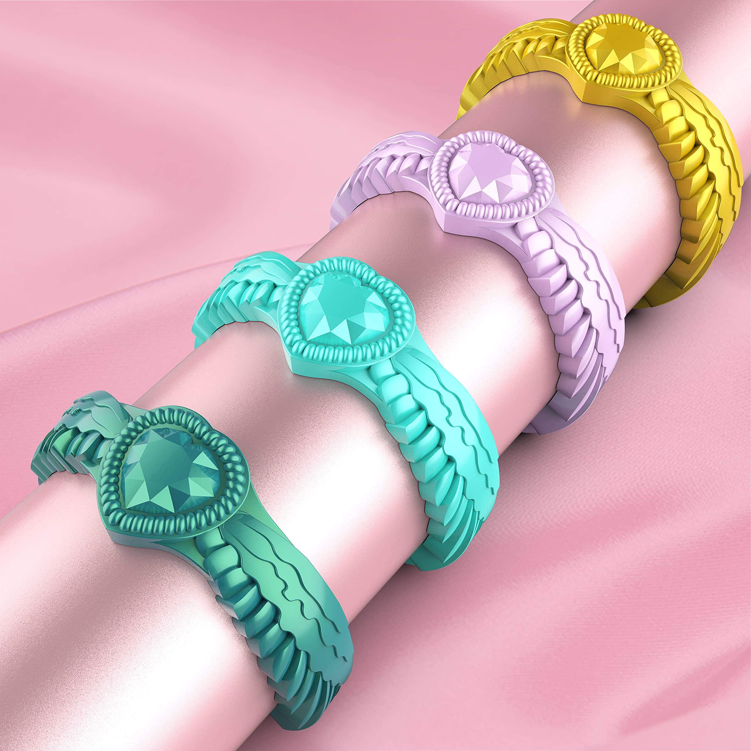 Zollen 4/7 Pack Silicone Wedding Rings for Women - Stackable Rubber Bands with Heart Diamond & Wings Design - Comfortable, Durable & Hypoallergenic - Perfect for Active Lifestyles, Travel, Gym & Everyday Wear