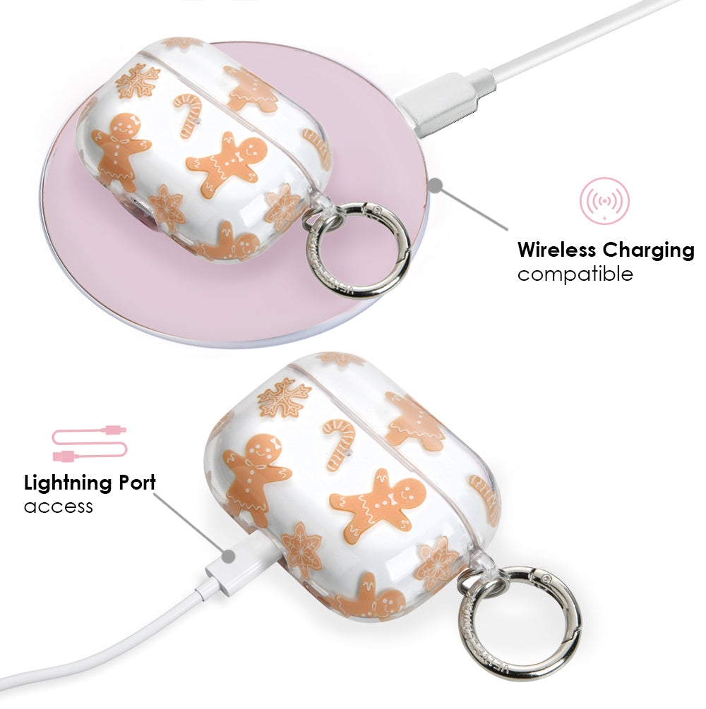 Festive Holiday Gingerbread AirPod Case - Cute Christmas Design for AirPods 1/2/3 & Pro - Perfect for Gifts, Travel & Winter Decorations