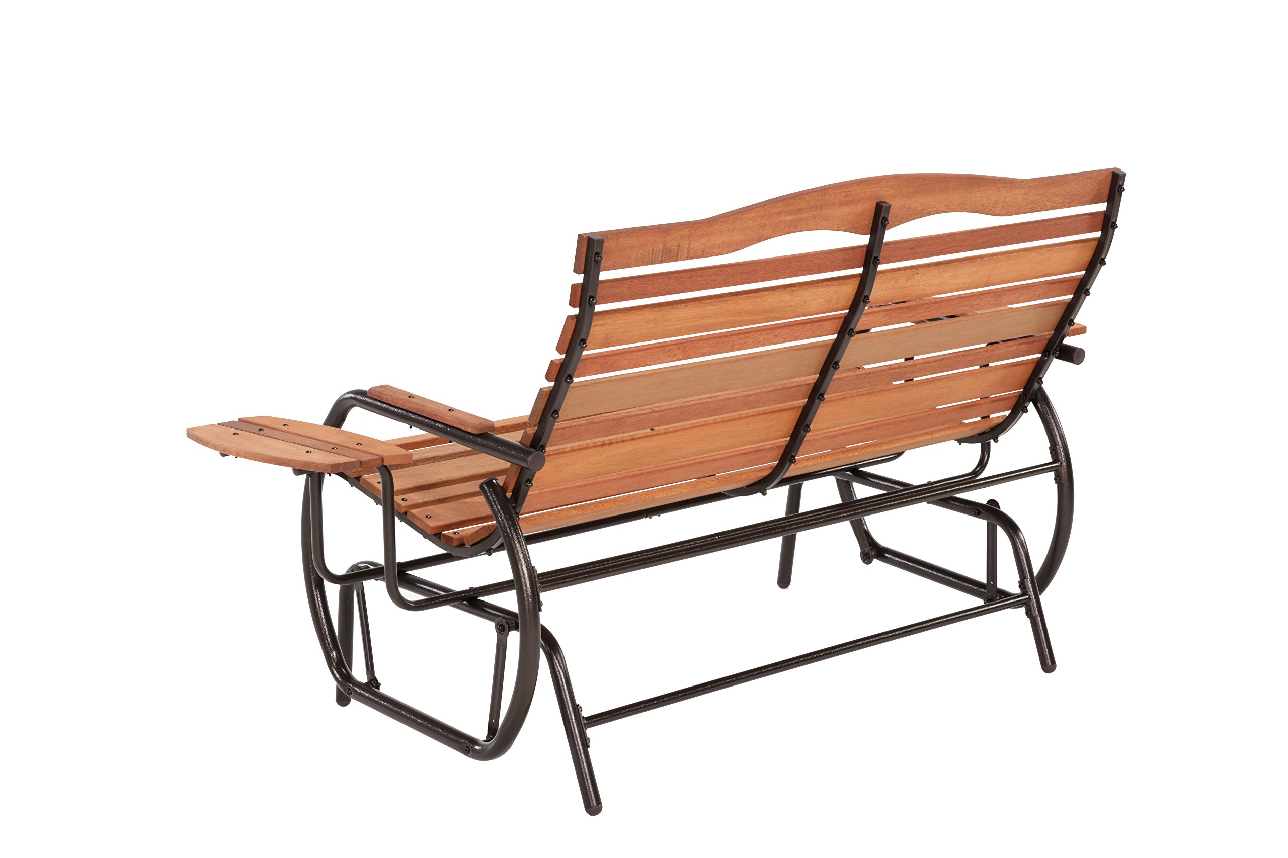 Premium Woodlawn&Home Hardwood Glider Rocking Chair with Side Trays - Model 300020 - Perfect for Nursery, Living Room & Outdoor Relaxation