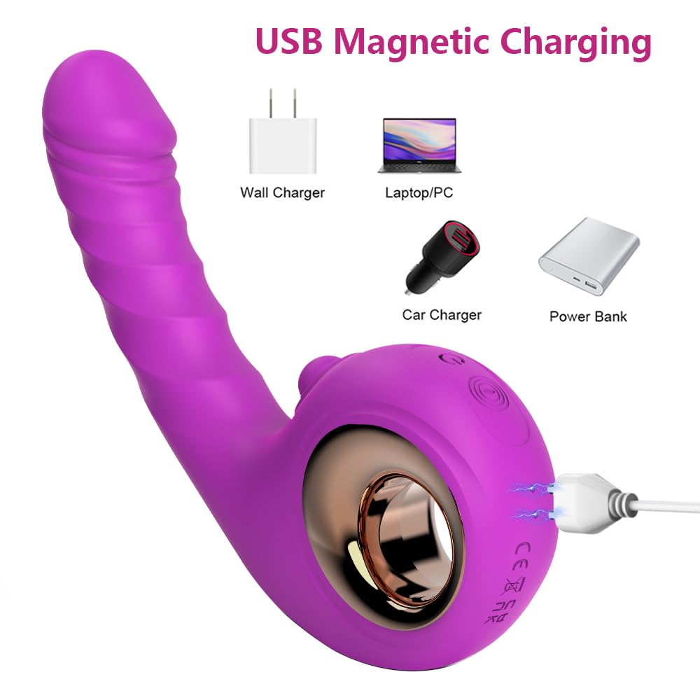 **10-Speed Thrusting Vibrator for Women - G Spot & Clitoral Stimulator with Realistic Design | Adult Sex Toy for Couples & Solo Play | Perfect for Sensual Massage & Intimate Moments (Purple)**