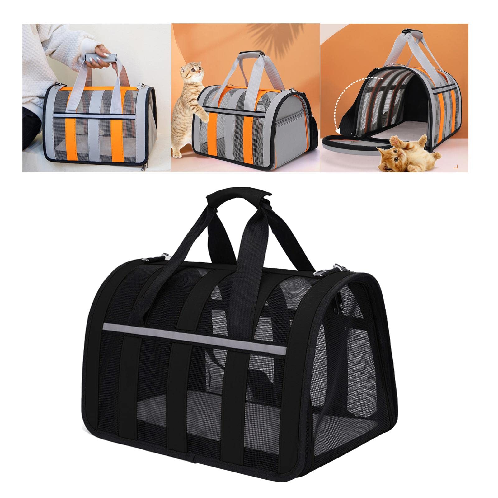 Enakshi Portable Dog Sling Carrier for Travel & Sightseeing - Lightweight, Durable Black Pet Bag for Small Dogs - Perfect for Hiking, Shopping, and Outdoor Adventures