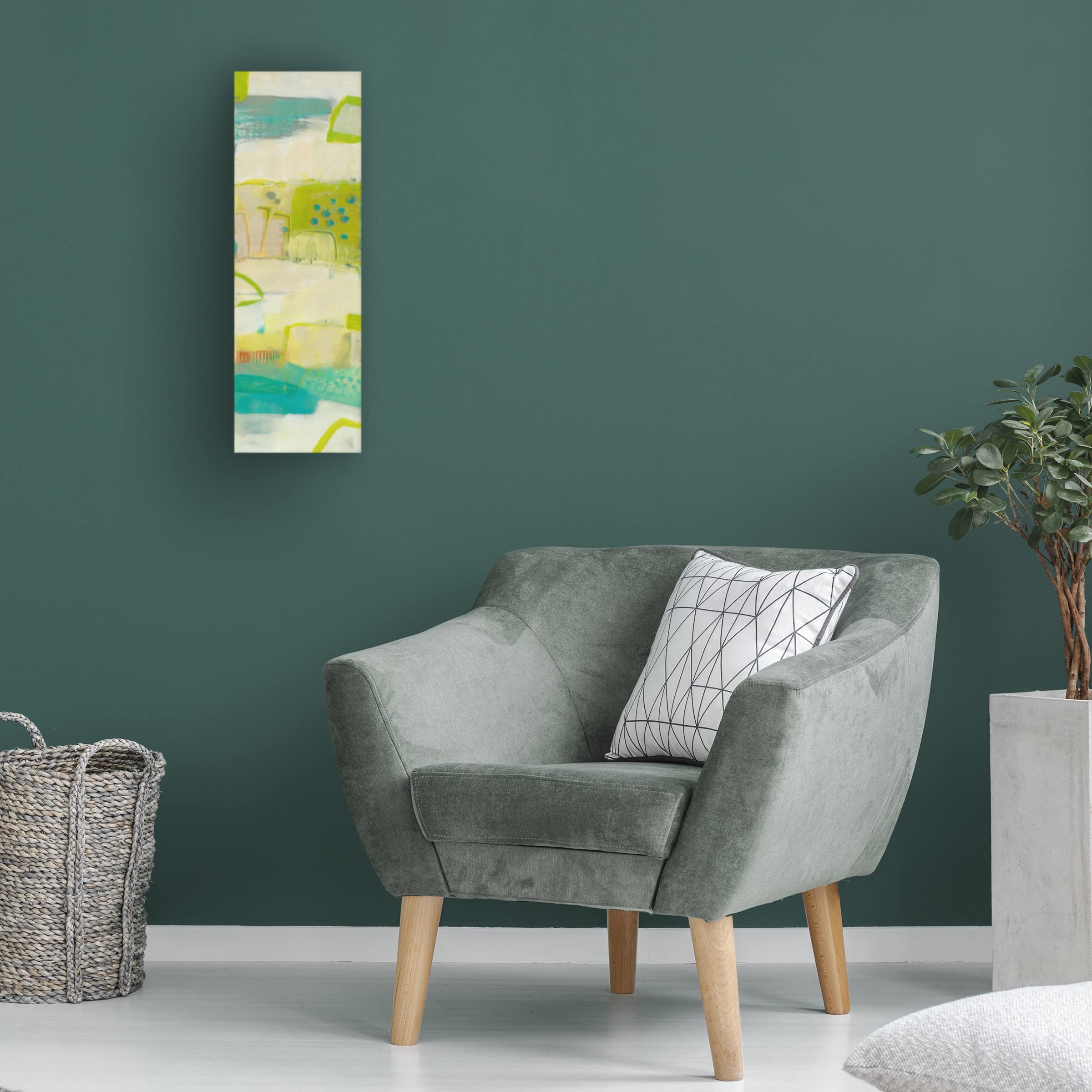 Trademark Fine Art 'Abroad I' Canvas Wall Art by Sue Jachimiec - Hand-Painted Landscape Painting for Living Room, Bedroom & Office Decor
