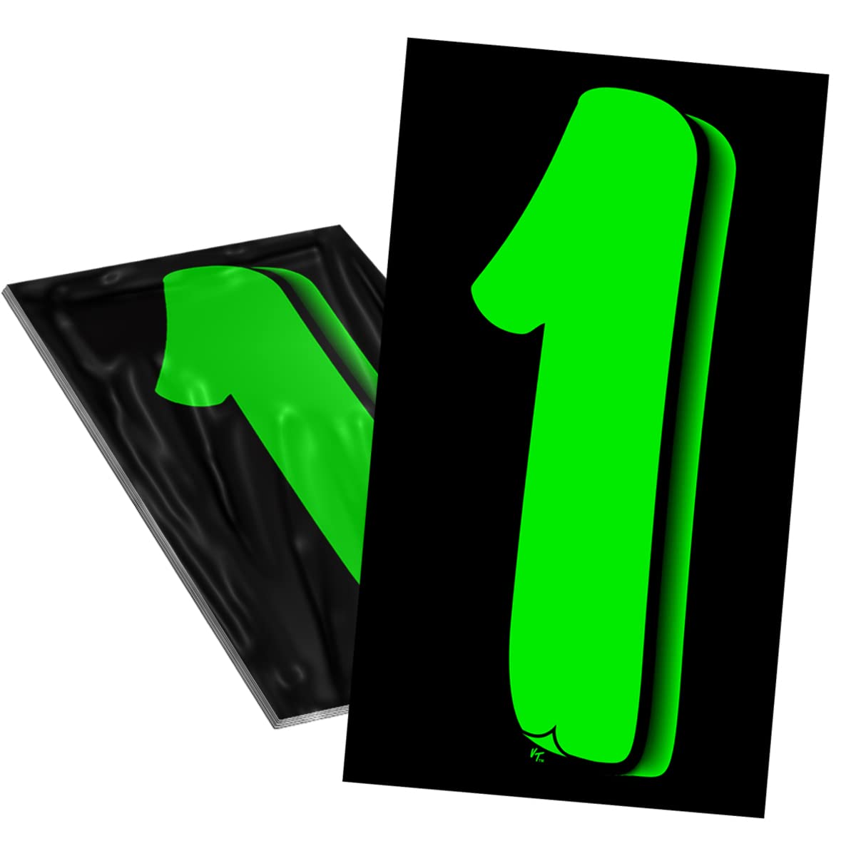 VERSA-TAGS 11.5 Inch Chartreuse Green & Black Numbered Windshield Pricing Stickers (Pack of 1) - Perfect for Car Dealers, Auto Sales & Vehicle Pricing Displays