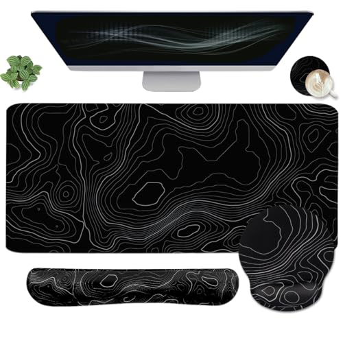 4 Pcs black Topographic