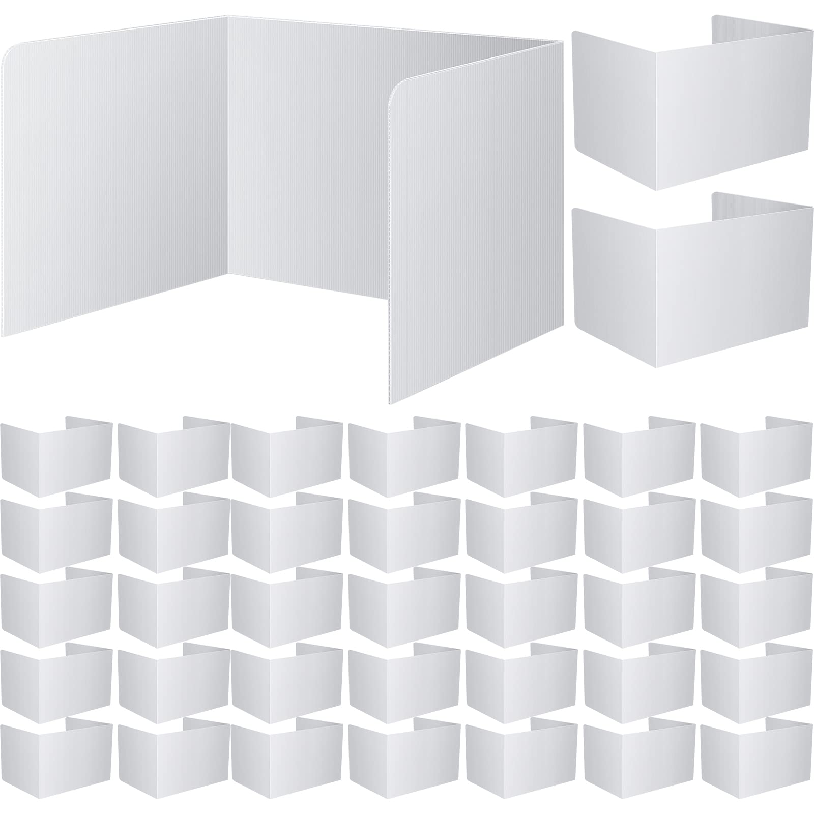 80-Pack White Plastic Desk Dividers for Students - 14