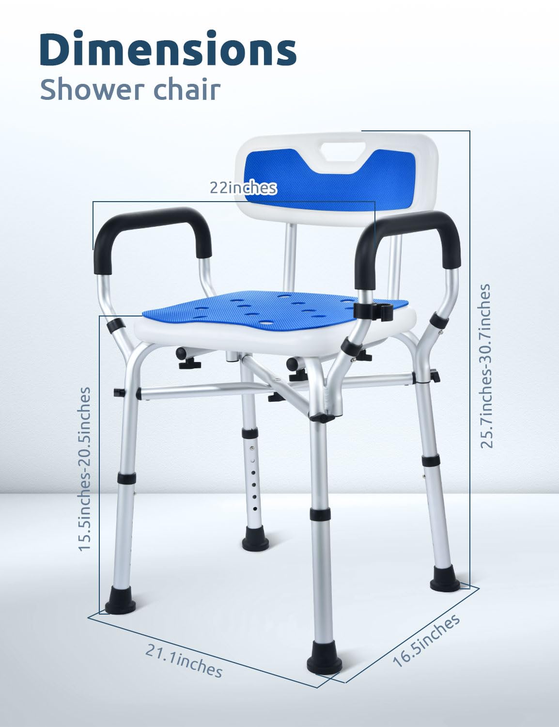 **BRITULIF Adjustable Shower Chair for Elderly & Disabled – 6 Height Options, Durable Aluminum Tubing – Safe Bath Seat for Seniors & Adults – Ideal for Bathroom Safety & Mobility Assistance**    *(Use Cases: Perfect for elderly care, post-surgery recovery, disability support, and safe bathing at home.)*