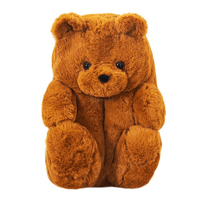 Cozy Caramel Brown Teddy Bear Plush Slippers for Women & Men - Soft Faux Fur House Shoes with Non-Slip Soles - Perfect for Home, Lounge & Winter Comfort