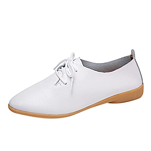 MLAGJSS Women's Breathable Lace-Up Loafers - Comfortable Soft Sole Casual Flats for Everyday Wear - Perfect for Office, Walking & Travel