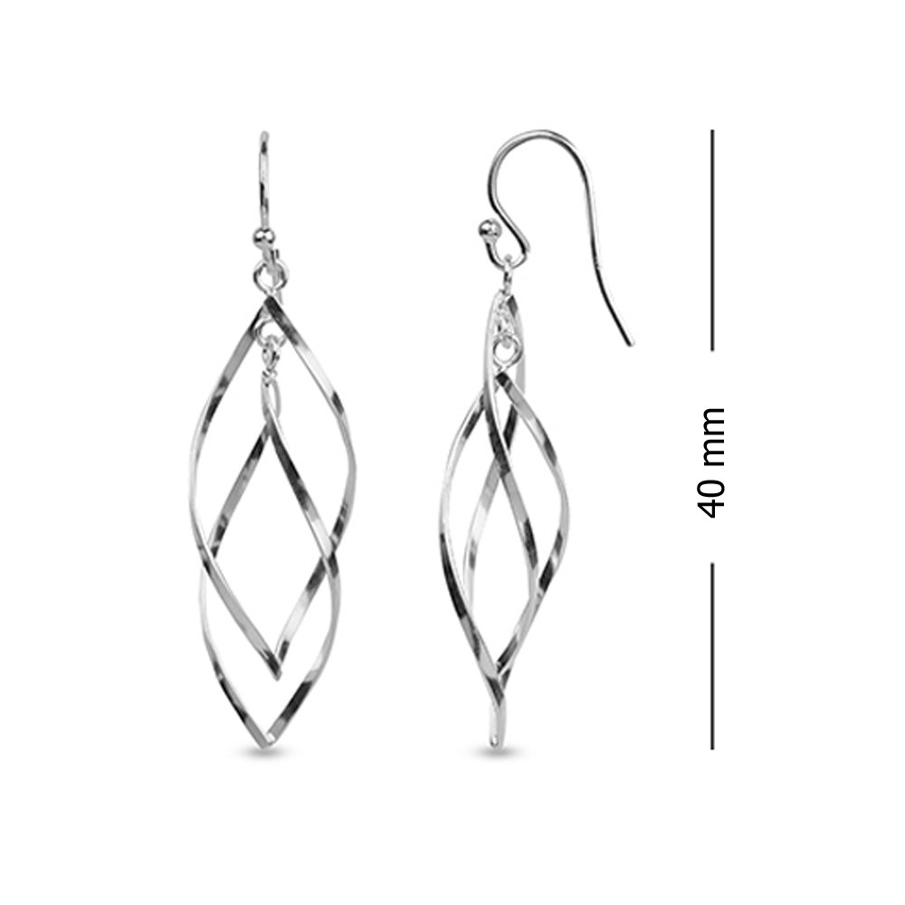 LeCalla 925 Sterling Silver Drop Earrings for Women | Lightweight Classic Linear Tear Drop Dangle Earrings | Hypoallergenic Silver Dangly Jewelry | Perfect for Weddings, Parties & Everyday Wear