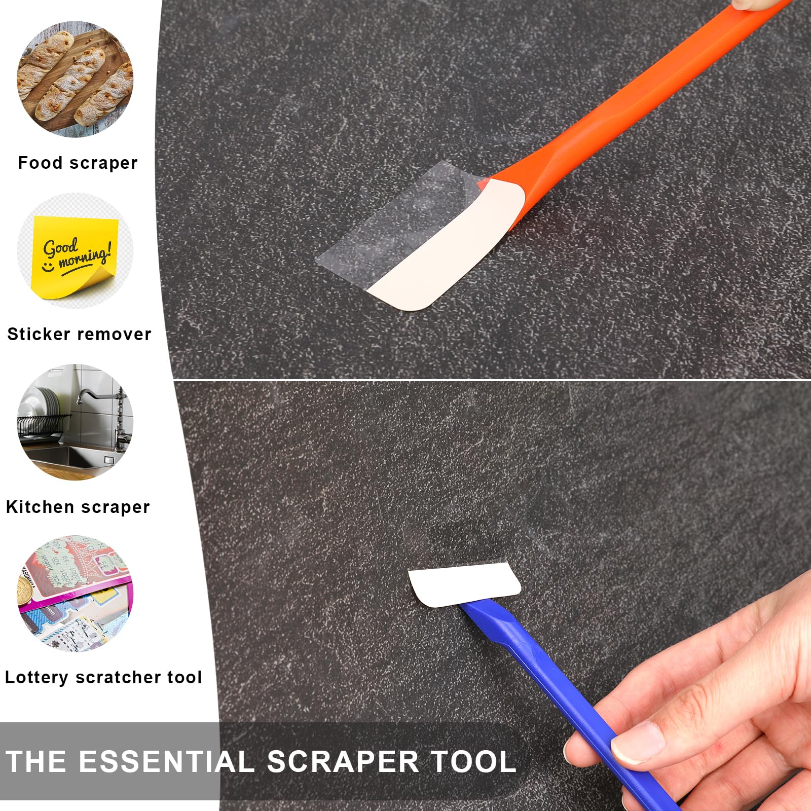 9-Piece Carbon Fiber Plastic Scraper Set - Non-Scratch Multi-Purpose Cleaning Tools for Kitchen, Paint, Tight Spaces & Crevices | Perfect for Food Residue Removal, DIY Projects & Home Cleaning
