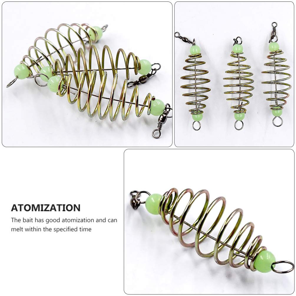 BESPORTBLE 24pcs Spring Bait Fishing Cage - Durable Feeder Holder & Fish Bait Lure Tool for Freshwater & Saltwater Fishing - Perfect for Bass, Trout, and Catfish Angling