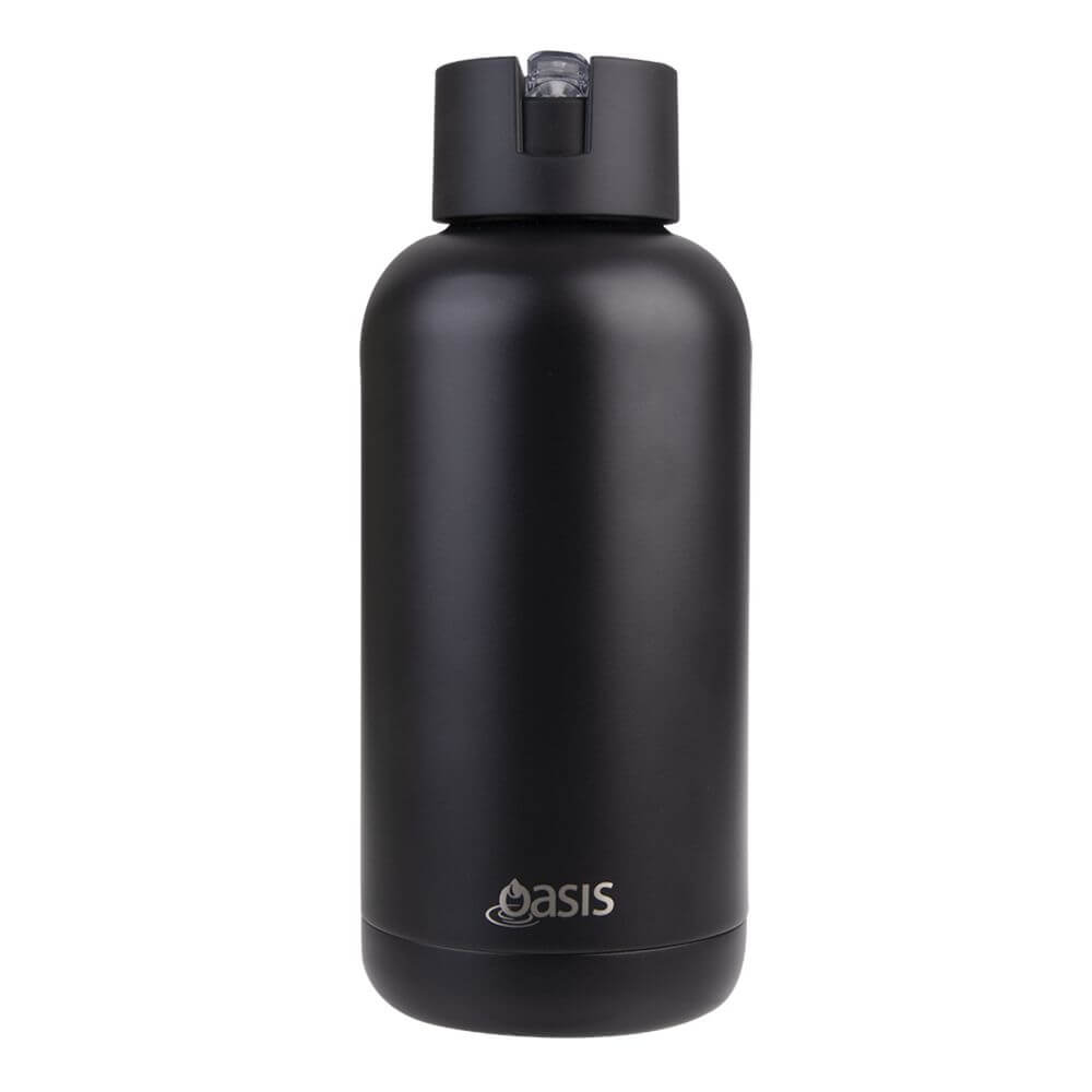 1.5L Ceramic Lined Insulated Water Bottle - BPA Free, Leak Proof, Stainless Steel Thermos for Hot & Cold Drinks - Perfect for Gym, Hiking, Office & Outdoor Activities (Black)