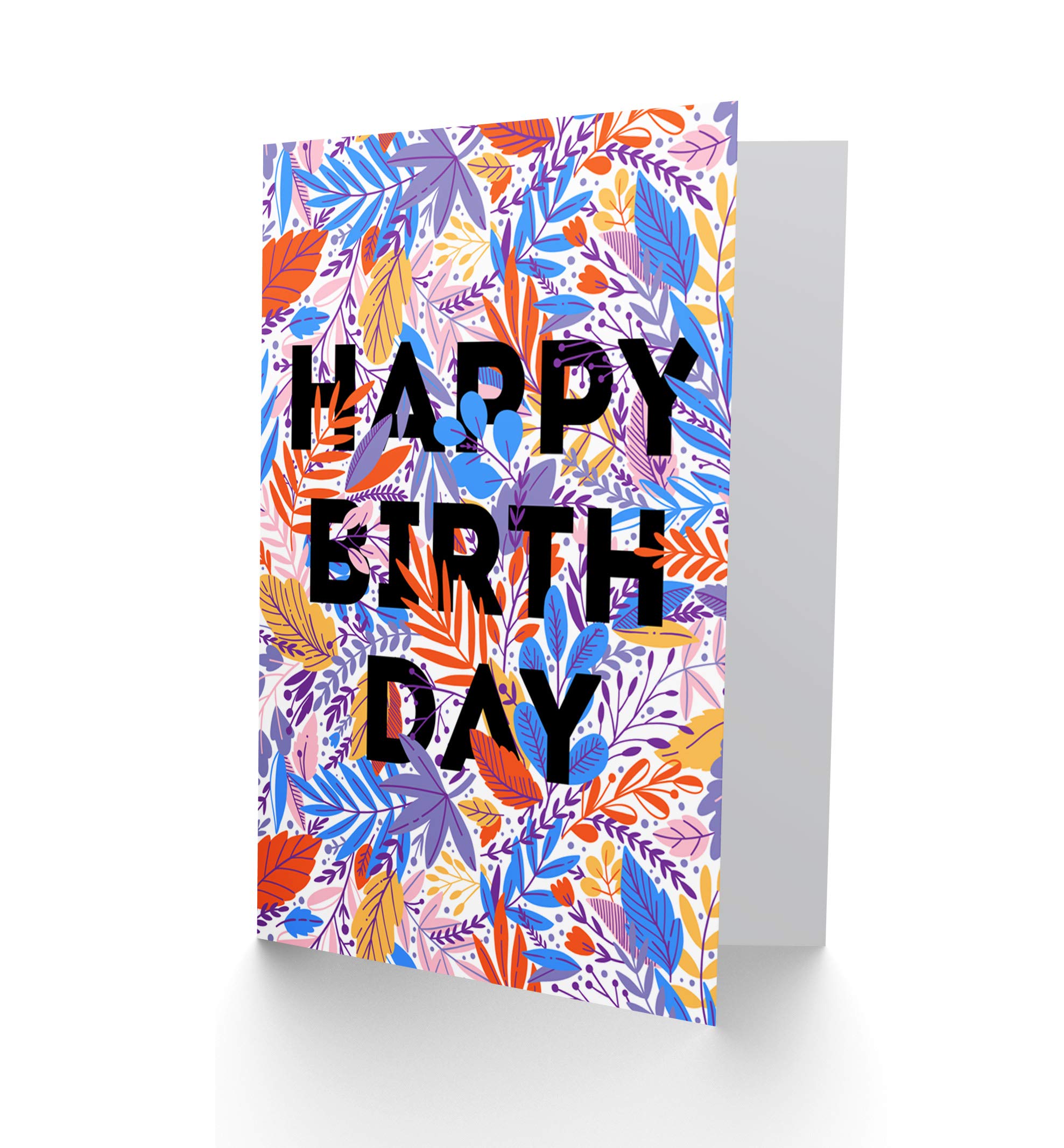 Premium Birthday Greeting Card with Floral Typography & Envelope - Wee Blue Coo Elegant Woven Design - Perfect for Anniversaries, Thank You Notes & Special Occasions