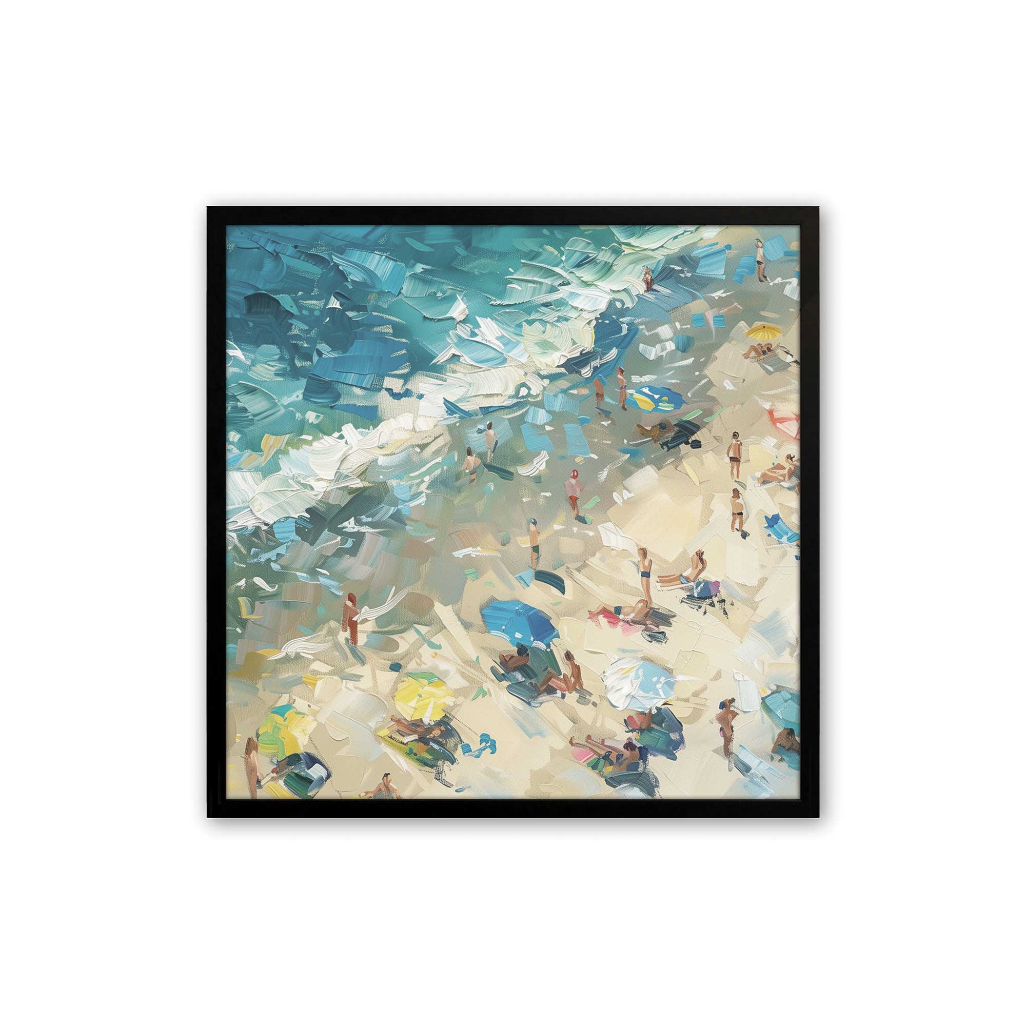 Coastal Harmony Square Print Wall Art - Beach Themed Decor for Living Room, Bedroom & Office - Perfect for Coastal, Nautical & Boho Home Decor Styles