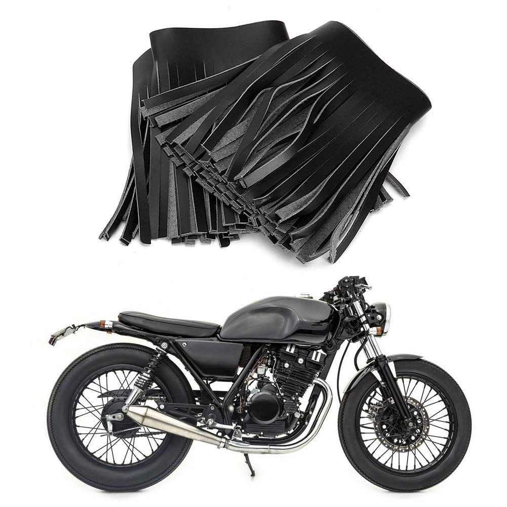 Motorcycle Saddlebag Fringe - 2pcs Retro Leather Fringe for Bike Bags | Riding Style Upgrade