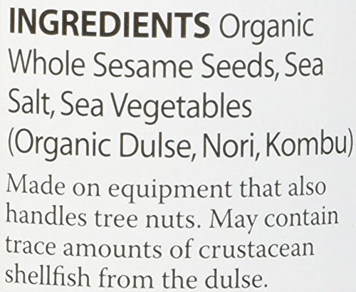 Organic Gomasio Seasoning - Toasted Sesame Seeds, Seaweed & Sea Salt Blend | 3.5oz (100g) Glass Jar | Vegan, Gluten-Free Topping for Rice, Salad & Sushi