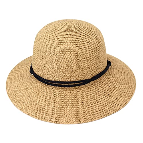 Women's Wide Brim Straw Sun Hat - Foldable Roll Up UV Protection Visor for Summer Beach Travel, Outdoor Activities & Gardening Accessories
