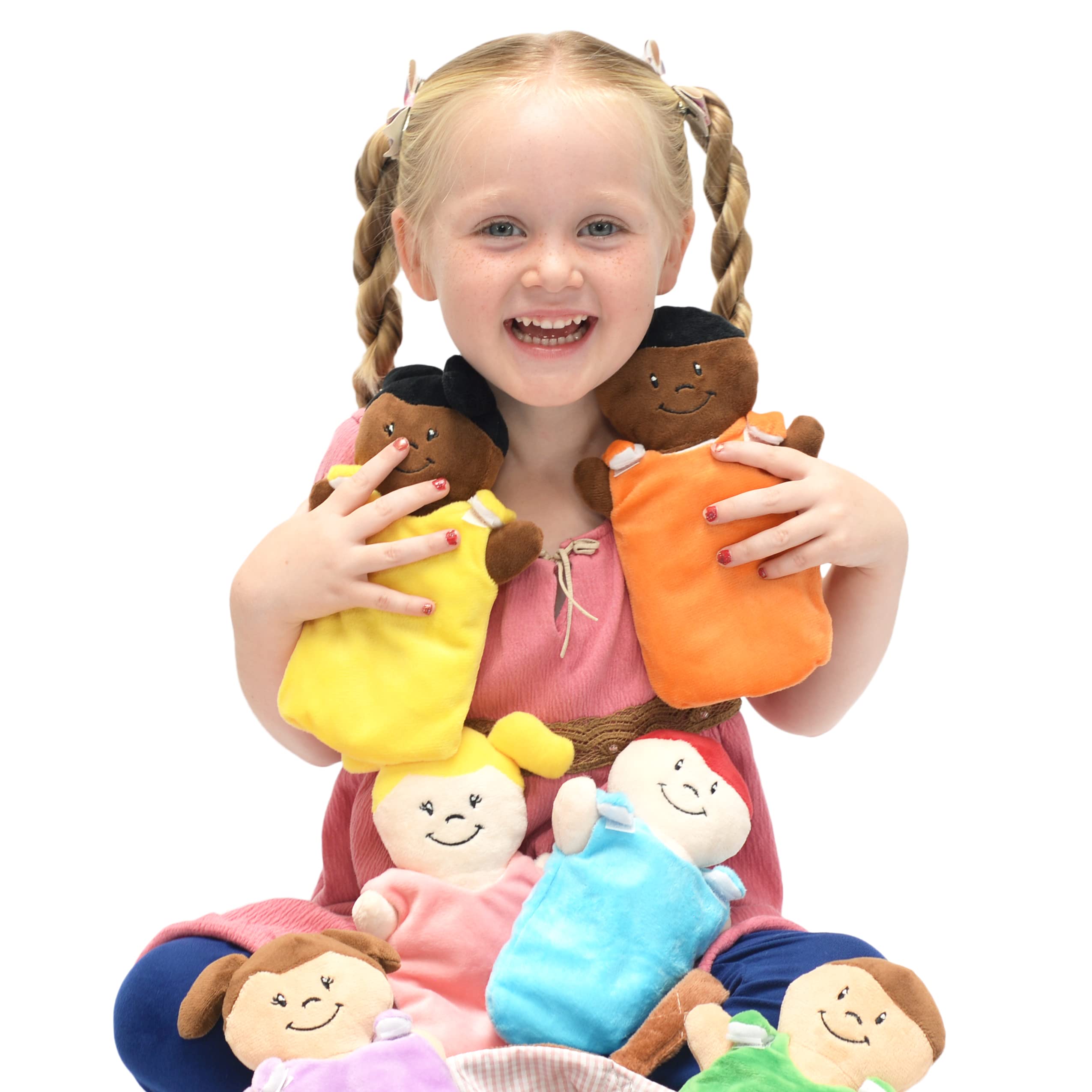 Multicultural Baby Doll Set with 6 Soft Plush Dolls & Removable Outfits - Interactive Diversity Toys for Kids with Basket, Pillow, Blanket - Perfect for Role Play, Gift Giving & Early Childhood Development