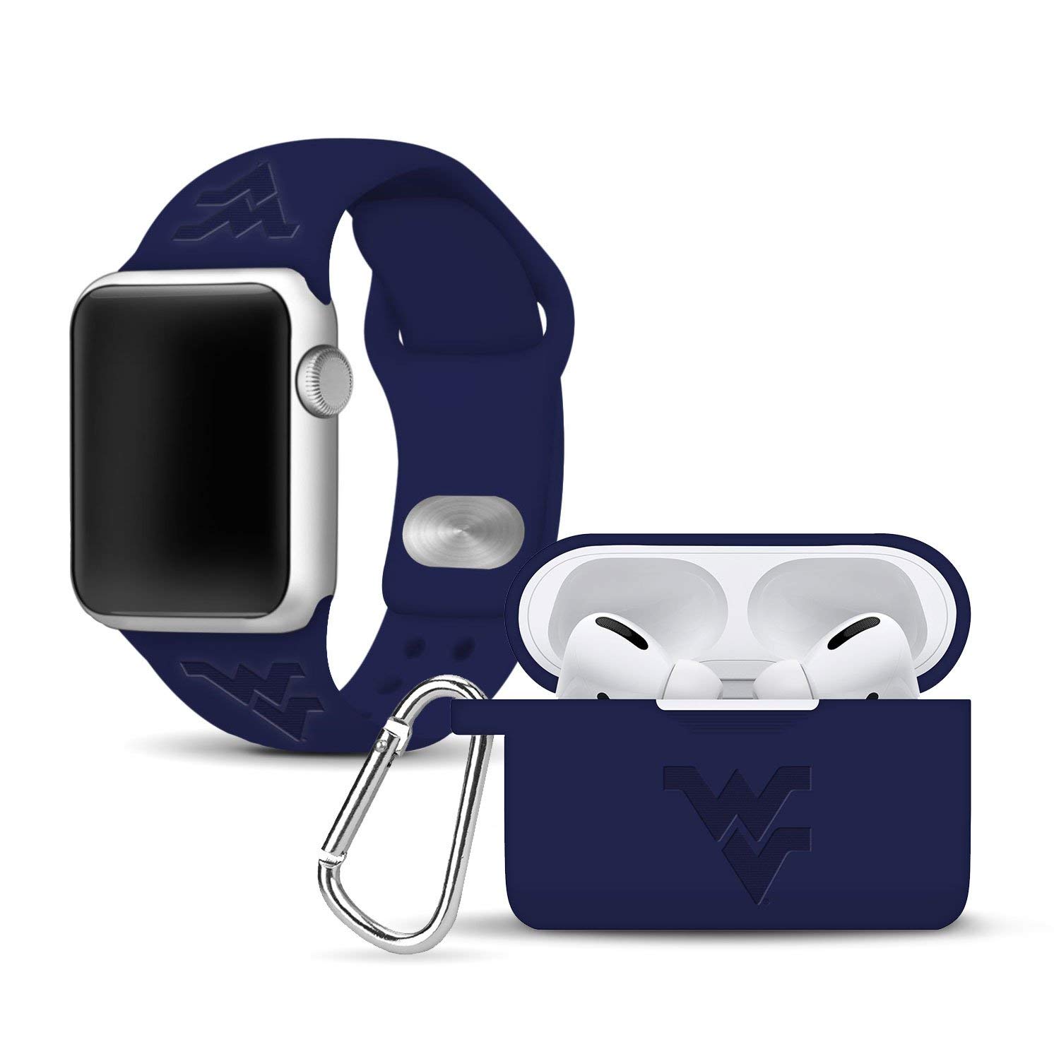 West Virginia Mountaineers Engraved Silicone Affinity Bands - Apple Watch & AirPods Pro Combo Pack | Perfect for Game Day, Workouts & Everyday Wear
