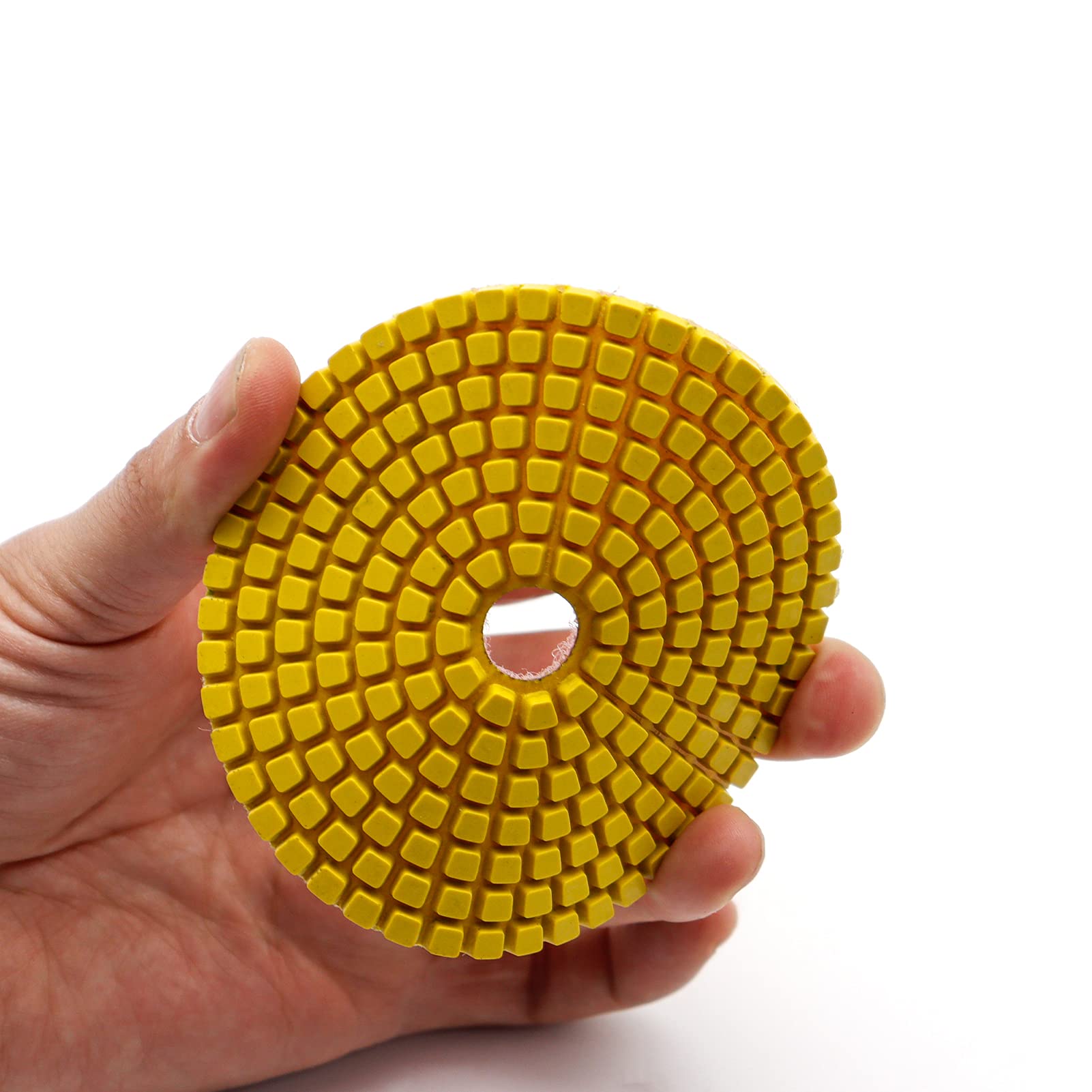 8Pcs Diamond Polishing Pads 4 Inch Wet/Dry for Granite, Quartz, Concrete, Marble - 50# to 3000# Grit with 5/8