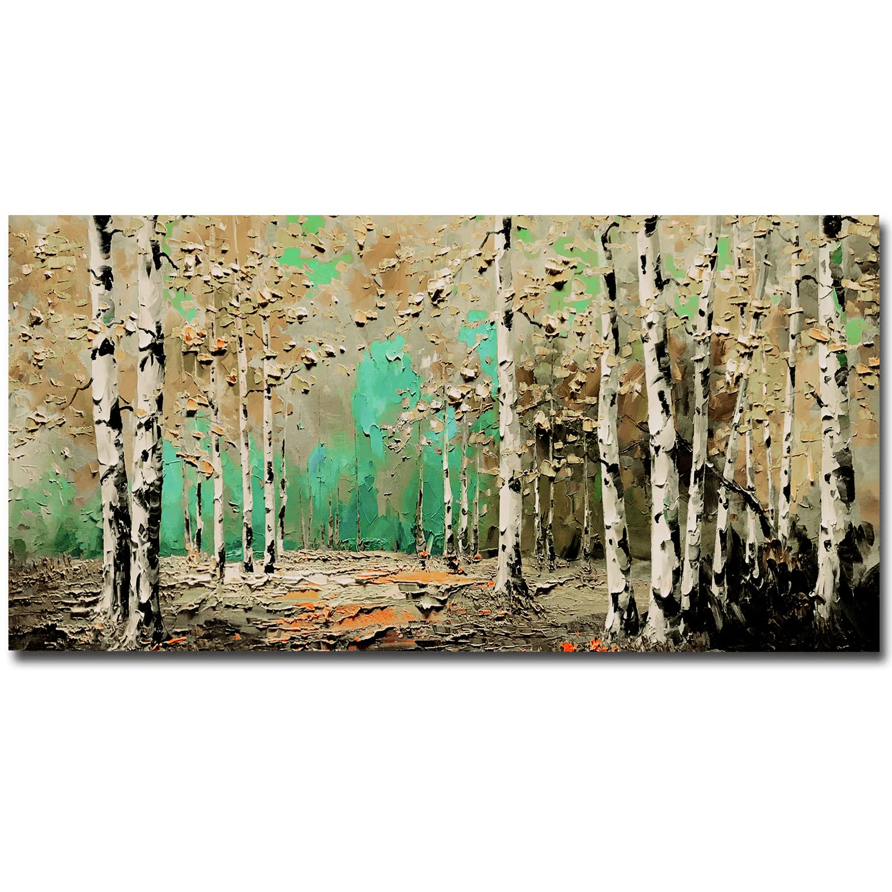 Original Hand-Painted Abstract Blossom Tree Oil Painting - Modern Artwork for Home Decor, Christmas Decorations - 48x24 Inch Unframed Canvas - Perfect for Living Room, Bedroom & Office Wall Art