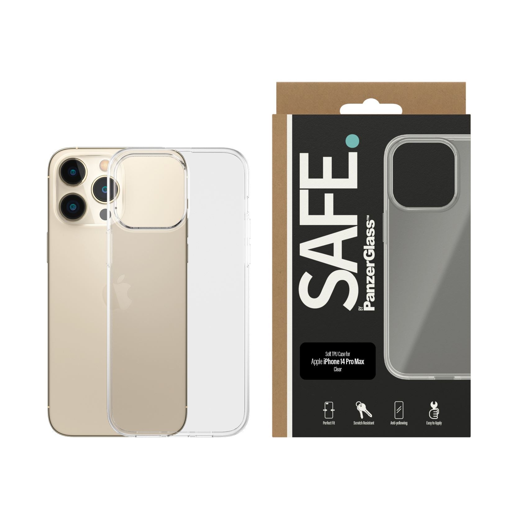 Panzer Glass Safe Soft TPU Clear Protective Case for iPhone 14 Pro Max 6.7 Inch - Shockproof & Scratch Resistant Cover for Everyday Use and Outdoor Activities (Model: SAFE95157)