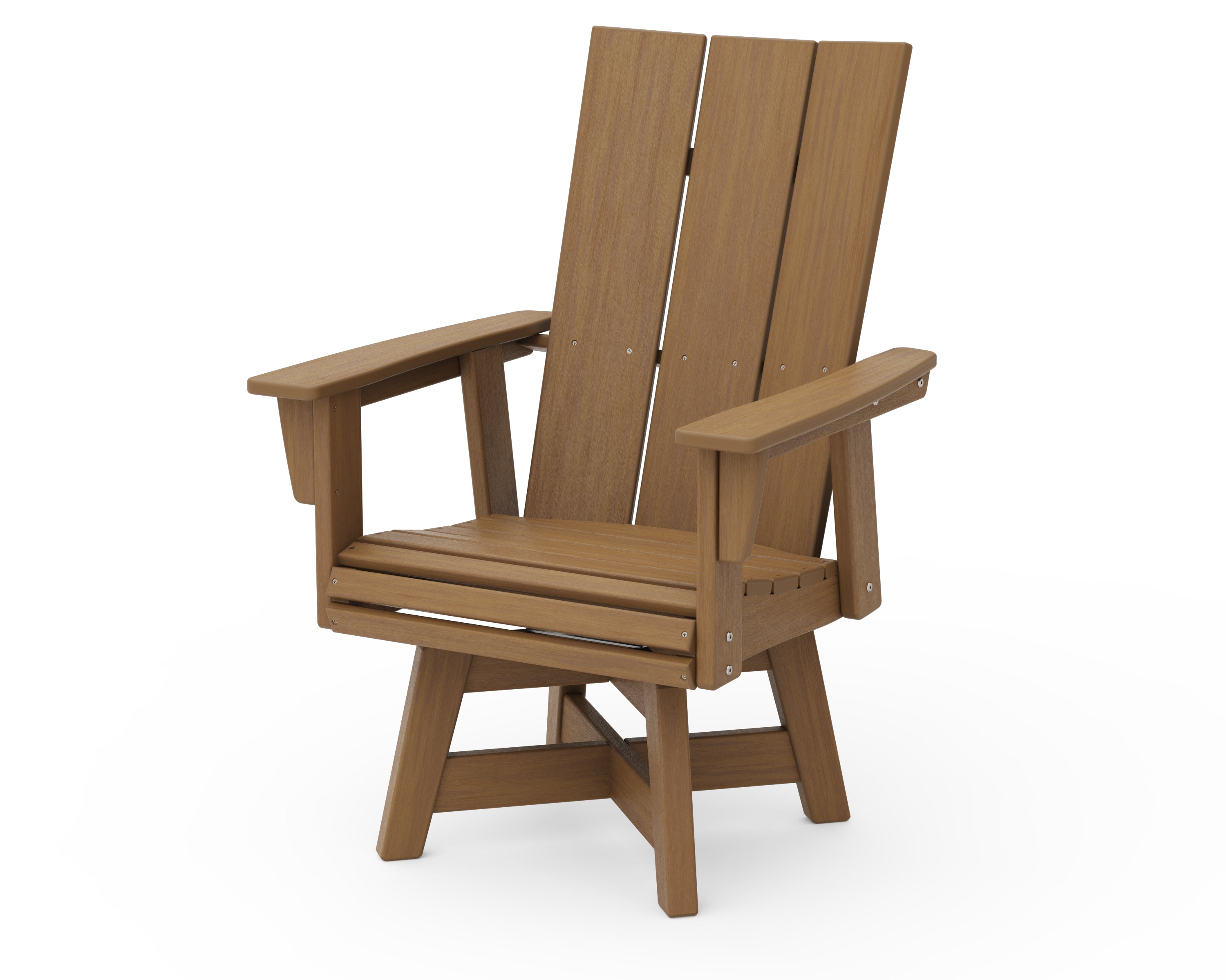 POLYWOOD Modern Curveback Adirondack Swivel Dining Chair - Weather-Resistant Outdoor Patio Furniture for Poolside, Garden & Deck Relaxation