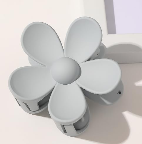JJLFresheners Flower Hair Clips for Women & Men - 24 Pack Gray Hair Claws with Floral Design - Secure Hair Accessories for Adults, Unisex - Perfect for Daily Use, Work, School & Special Occasions