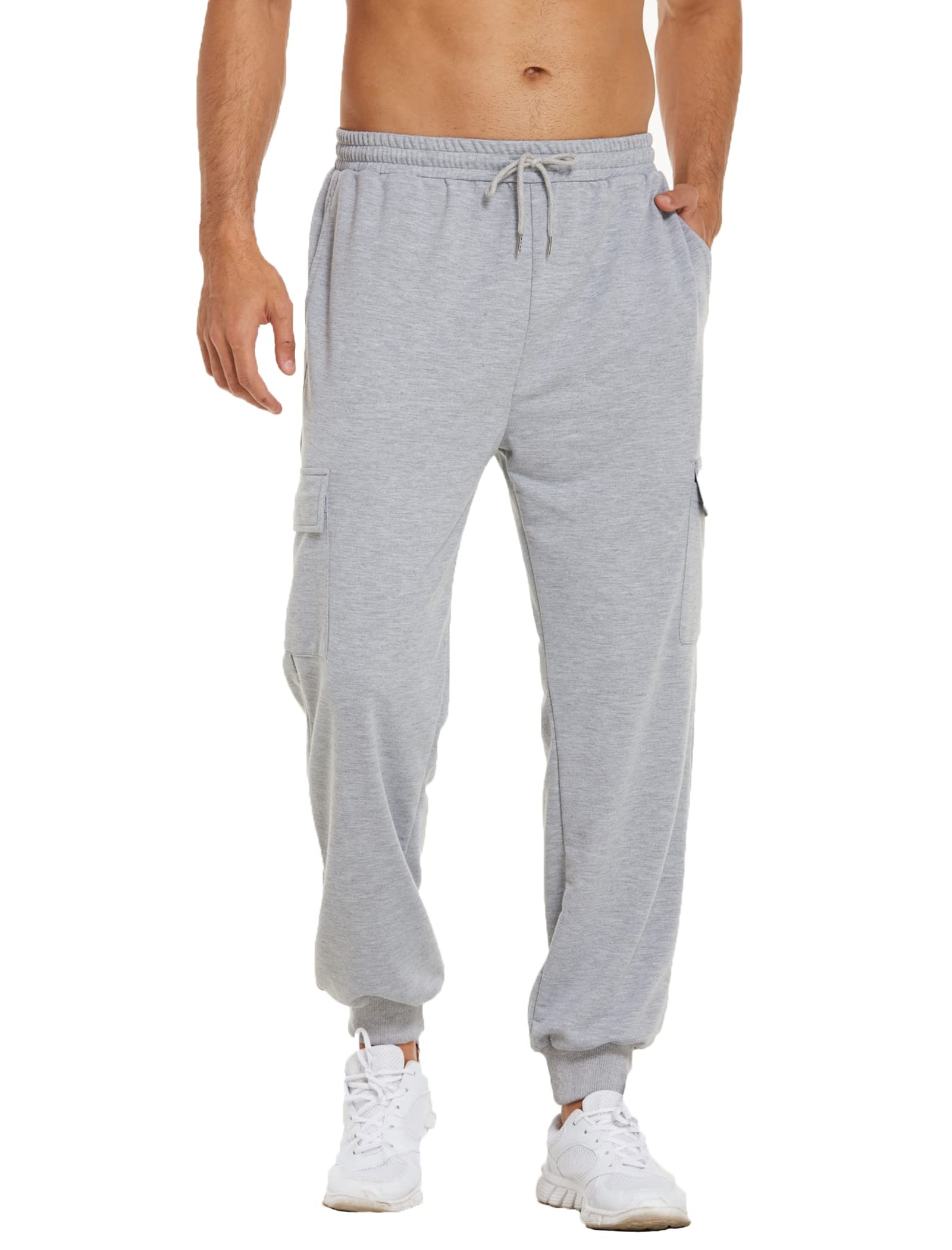 **Men's Lightweight Quick-Dry Cargo Jogger Sweatpants - Tapered Workout & Casual Pants with Drawstring & Pockets - Perfect for Gym, Running, Travel & Lounge**