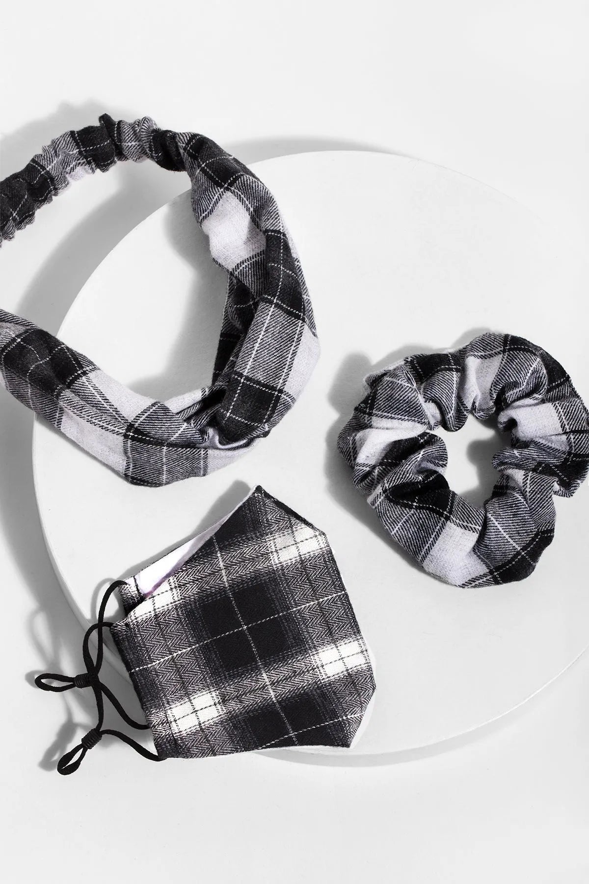 Reusable Face Mask, Scrunchie & Headband Set - 3-Piece Combo for Women | Gym, Yoga, Running & Daily Wear