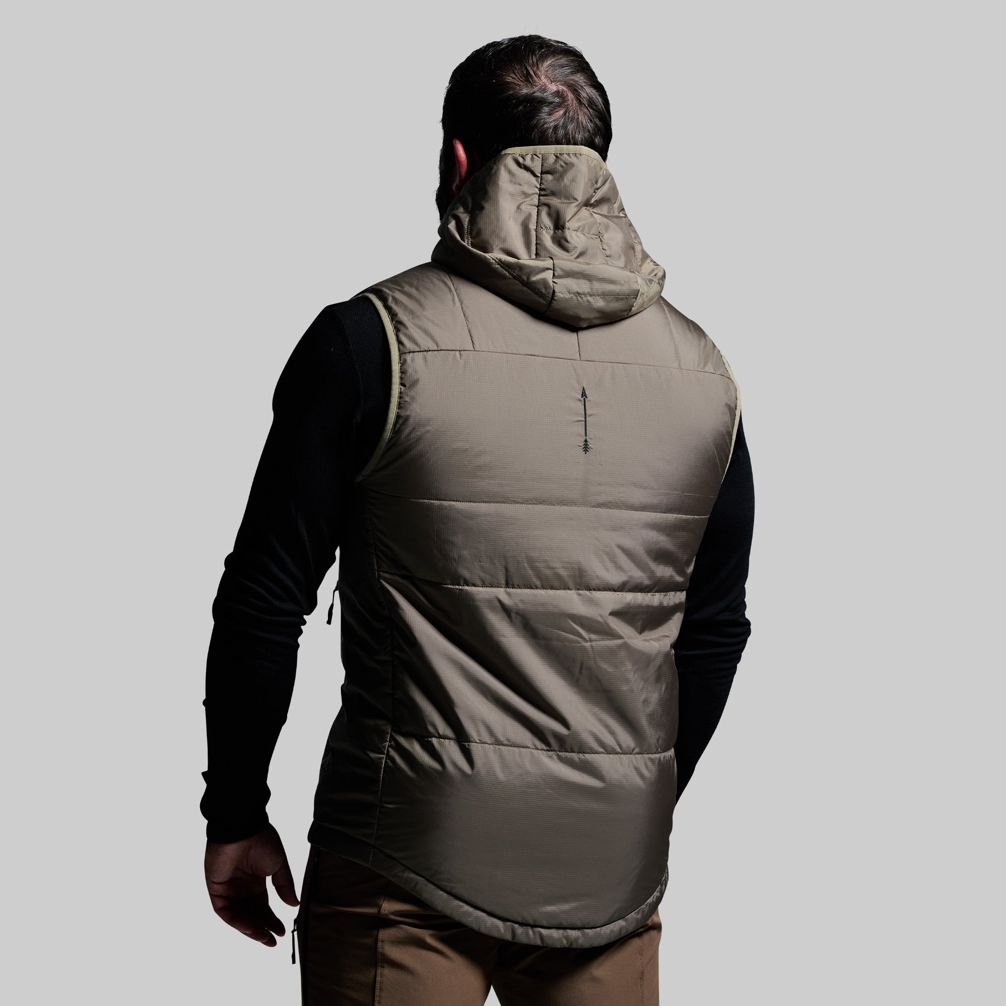 Men's Tundra Vest in Earth Color - Lightweight Outdoor Insulated Puffer Vest for Hiking, Camping & Winter Activities