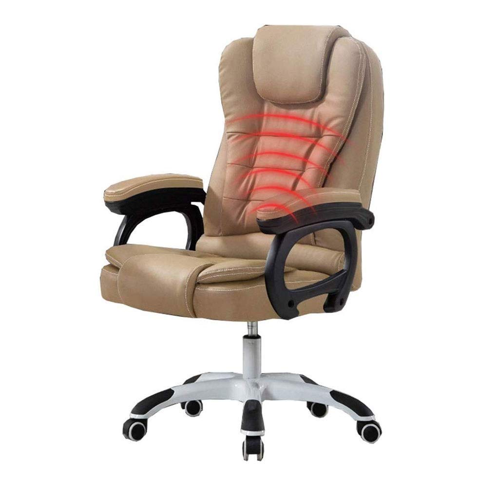 Ergonomic Executive Office Chair - High Back PU Leather Computer Desk Chair with Lumbar Support, Adjustable Tilt & Swivel for Home Office, Gaming, and Workspace (Brown) - Perfect for Long Hours of Work, Gaming Sessions, and Professional Meetings