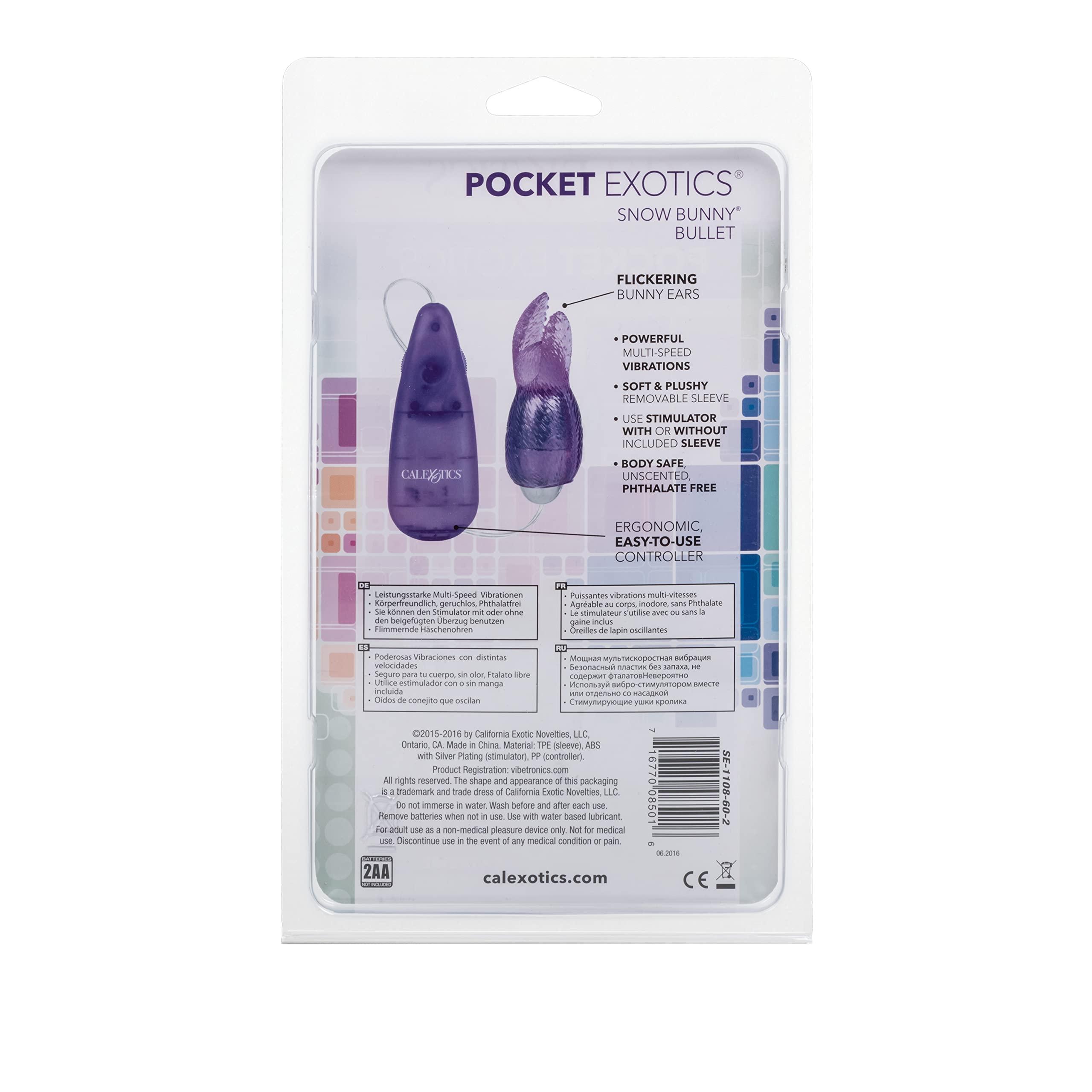 CalExotics Pocket Exotics Bunny Bullet Vibrator with Rabbit Tickler - Rechargeable Mini Vibrating Egg for Women & Couples - Purple Adult Massager - Perfect for Travel, Foreplay & Sensual Play
