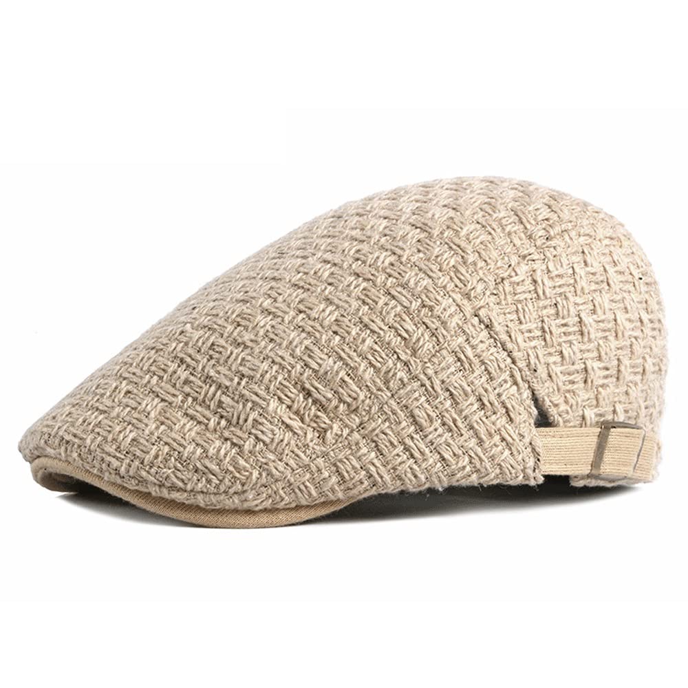 Vintage Men's Beret Hat - Adjustable 55-60cm Flat Cap for Mature Gentlemen | Warm Wool Winter Hat for Casual Outfits & Outdoor Activities (Color: Black)