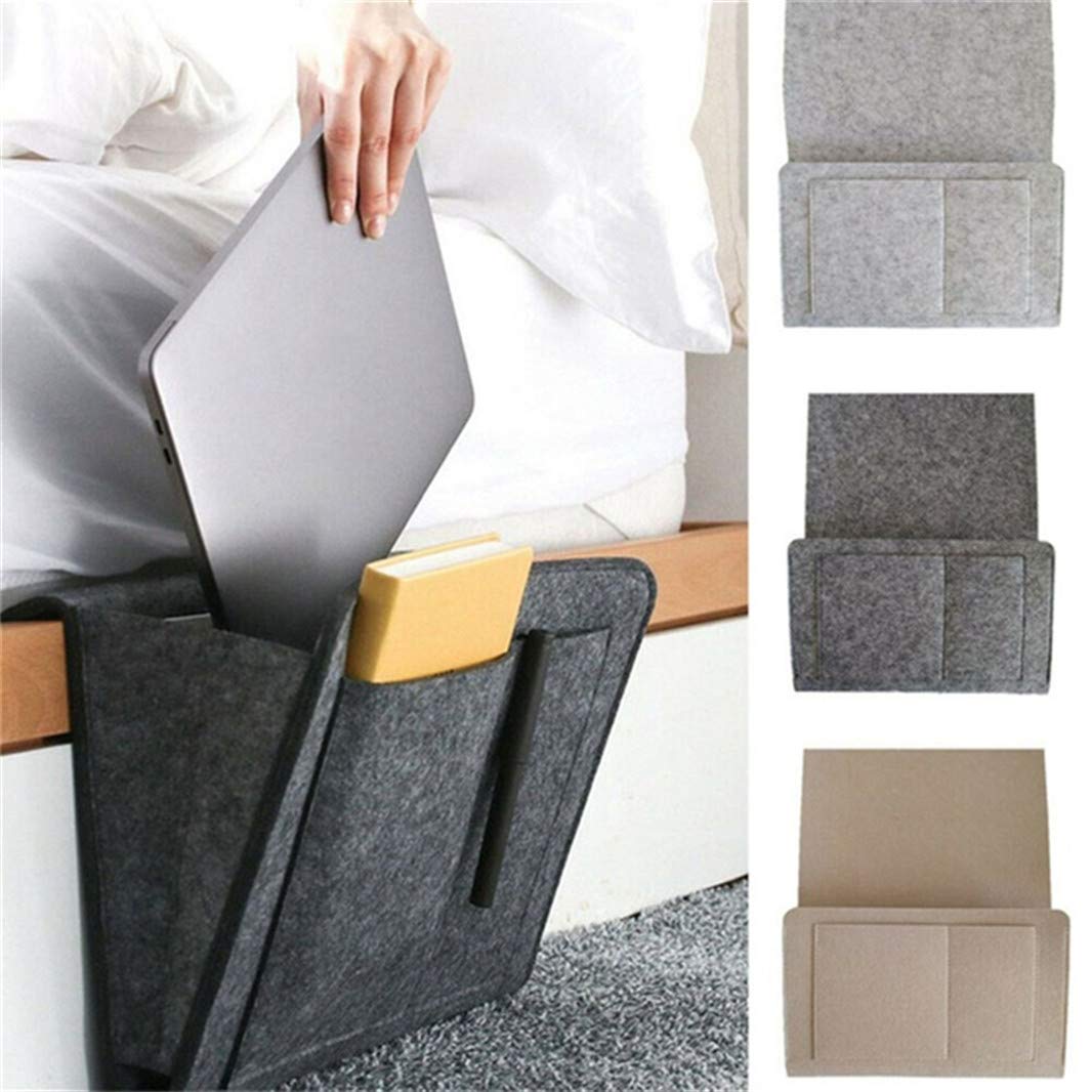 Underbed Storage Organizer - Felt Hanging Caddy for Bedside, Couch & Mattress | Remote, Glasses & Essentials Holder | Perfect for Small Spaces & Clutter-Free Organization