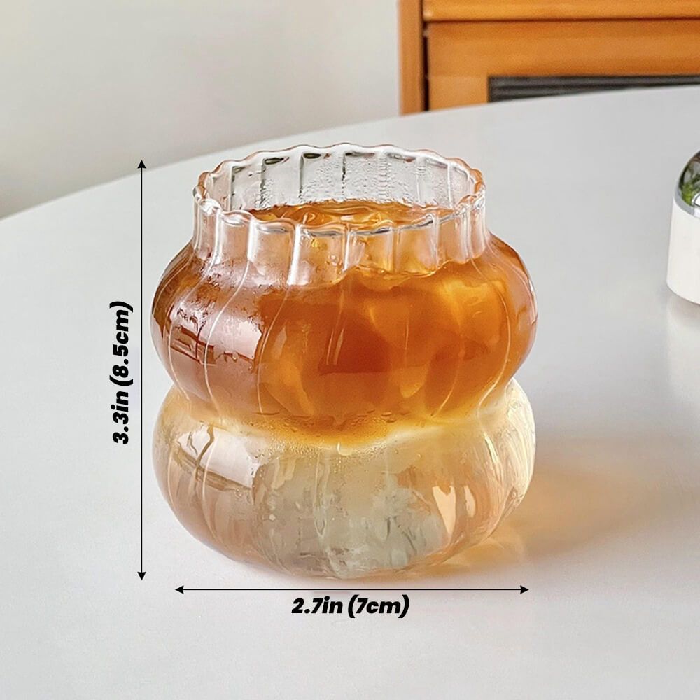 Vintage Cold Coffee Glass Cup - Insulated Iced Coffee Tumbler for Home, Office & Outdoor Use