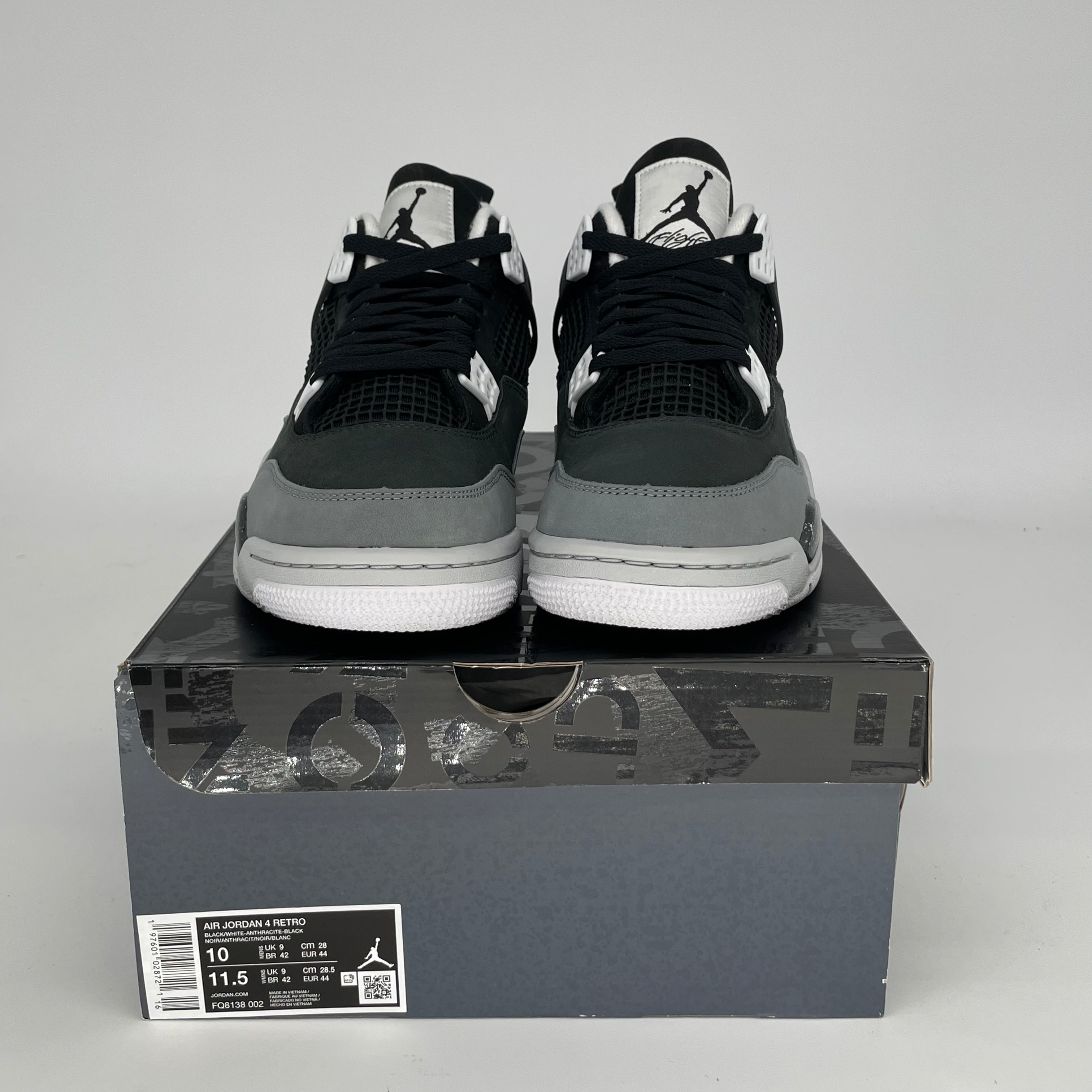 Original: AIR JORDAN 4 FEAR SIZE 10/11.5W FQ8138 002   Optimized: Air Jordan 4 Retro Fear Men's Basketball Shoes Size 10/11.5W Black/White FQ8138-002 - Perfect for Streetwear, Sneaker Collecting & Casual Wear