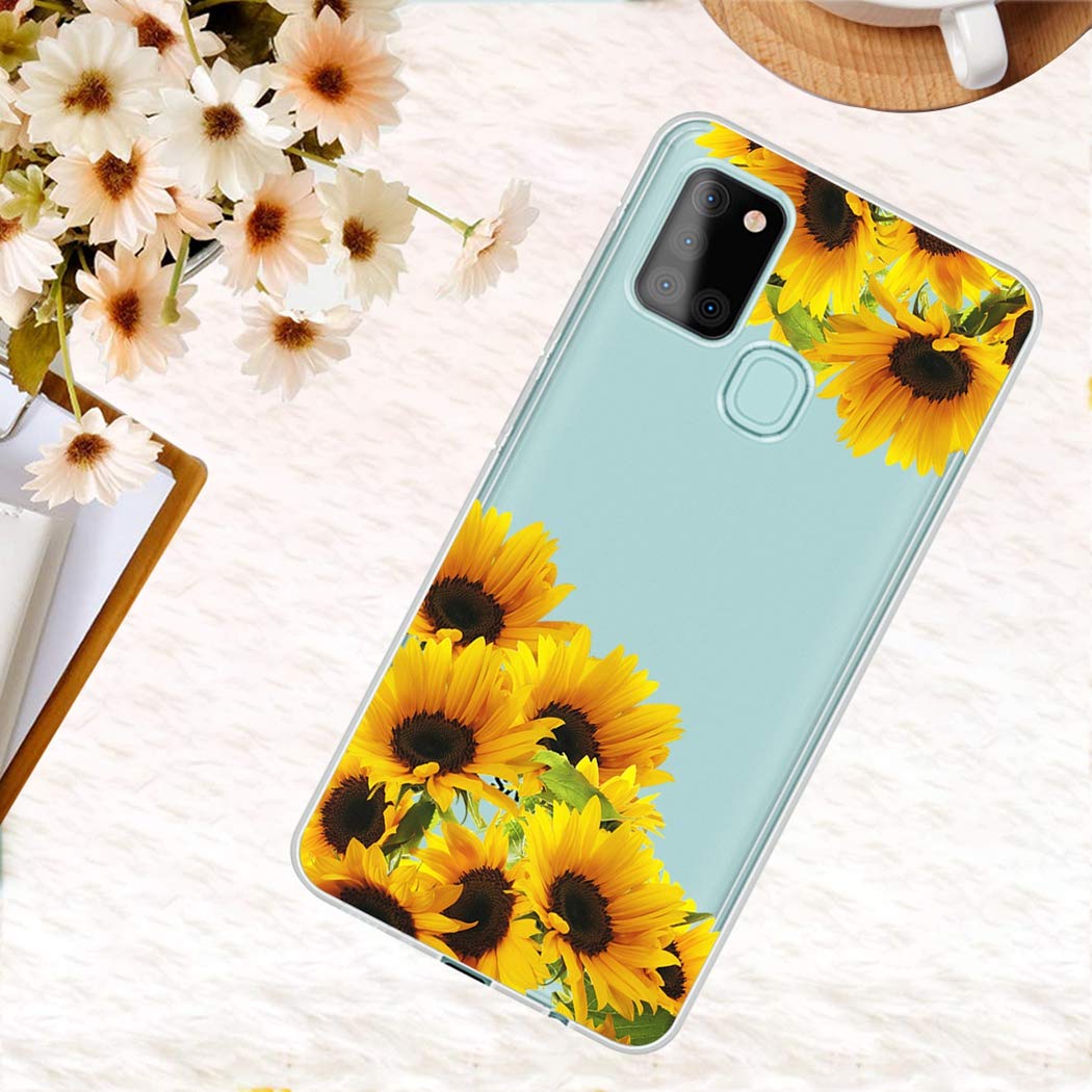 Samsung Galaxy A21S Phone Case - Cute Clear Slim Shockproof TPU Protective Cover with Sunflower Pattern for Women & Girls | Perfect for Everyday Use, School, Work & Travel
