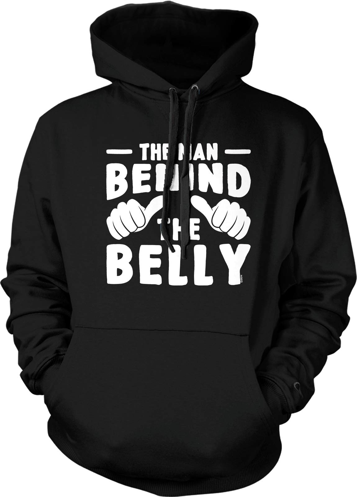 The Man Behind The Belly Hooded Sweatshirt - Trendy Men's Pullover Hoodie for Casual Wear & Street Style