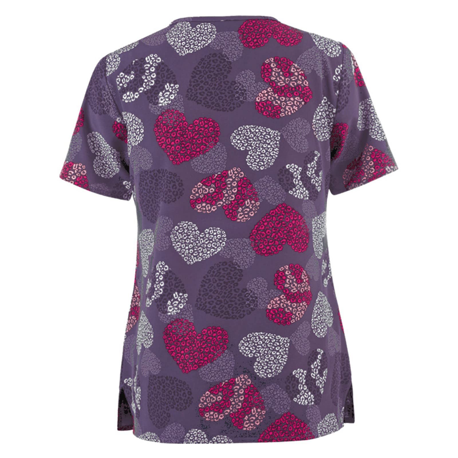 HUANKD Women's Easter Scrub Tops - Short Sleeve V-Neck Cartoon Print Nursing Uniform Shirts (S-5XL) | Comfortable Medical Workwear for Nurses, Doctors & Healthcare Professionals | Perfect for Easter, Hospital Shifts & Healthcare Events