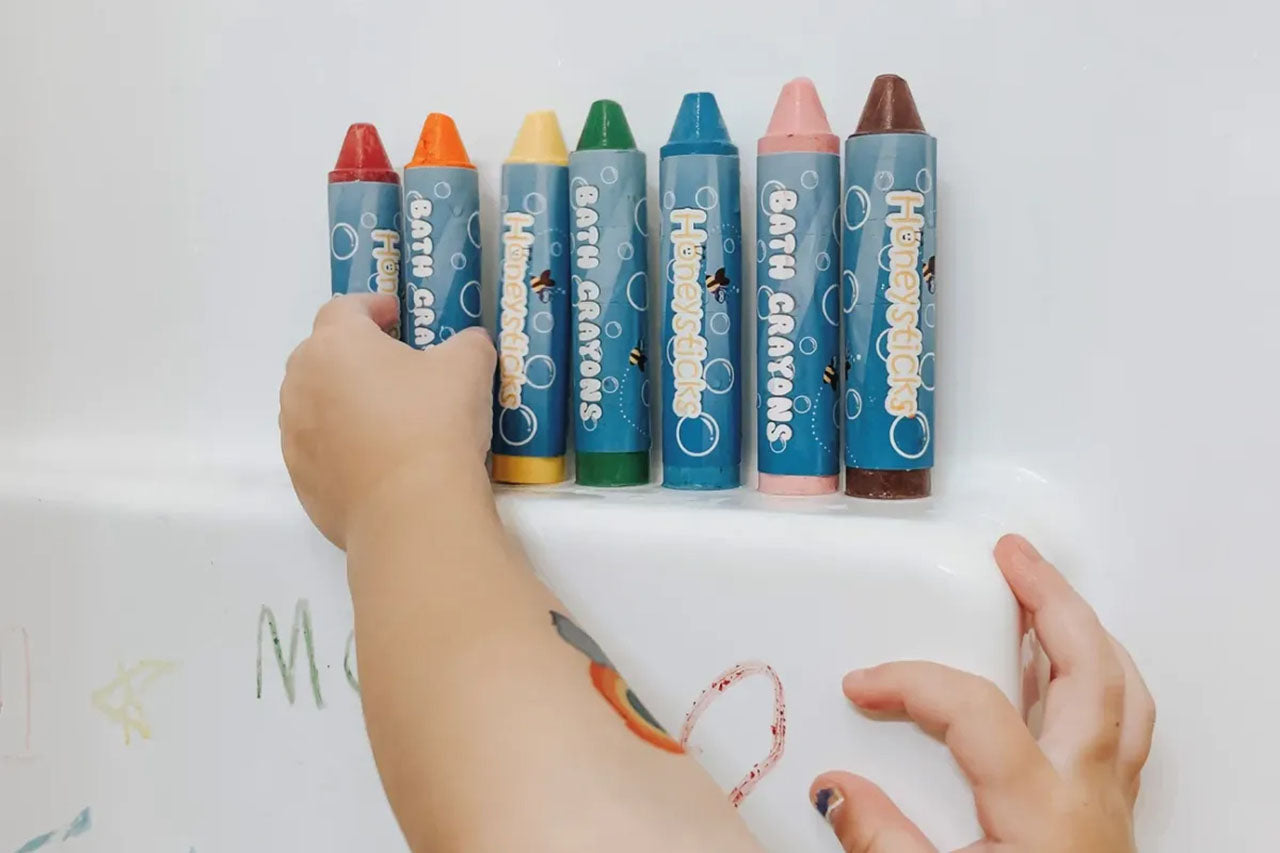 Honeysticks Super Jumbo Bath Crayons for Kids - Non-Toxic, Washable & Safe Bathtub Art Supplies - Perfect for Toddler Bath Time Fun & Creative Play