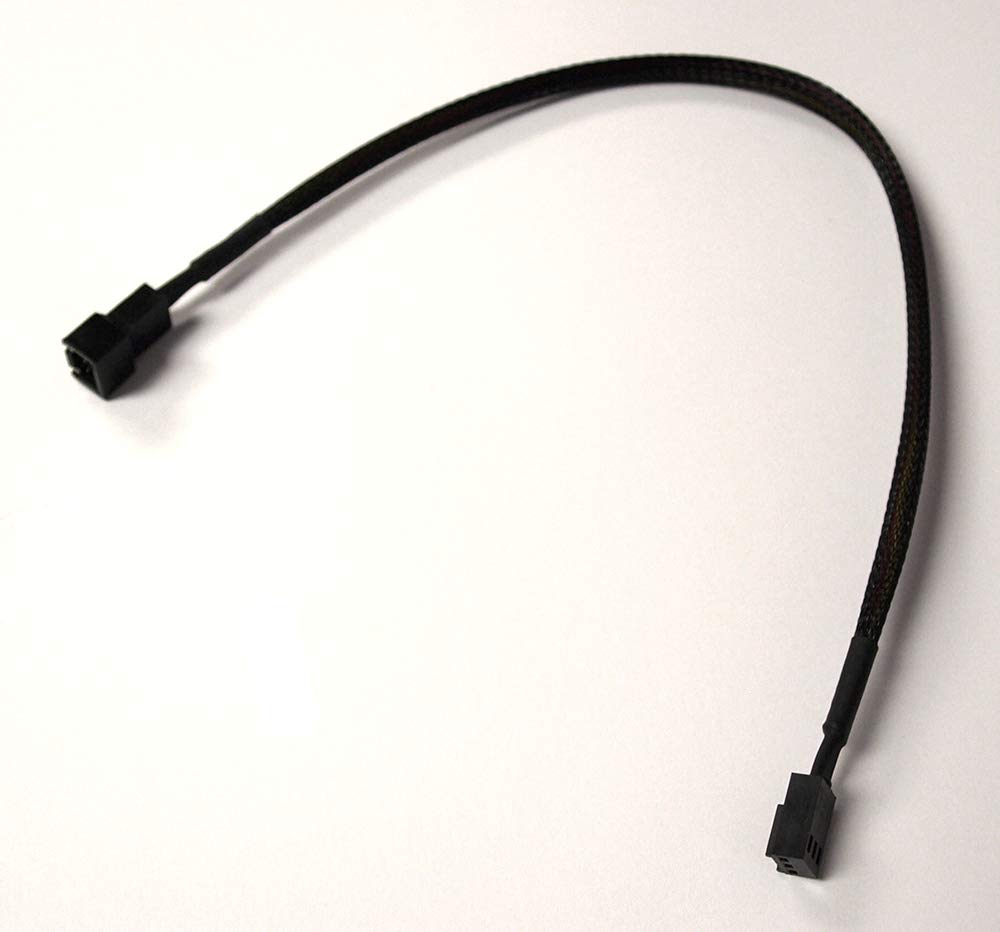 3-Pin PC Fan Extension Cable 12 Inch with Black Sleeving - Perfect for Computer Case Cooling, Custom PC Builds, and Cable Management