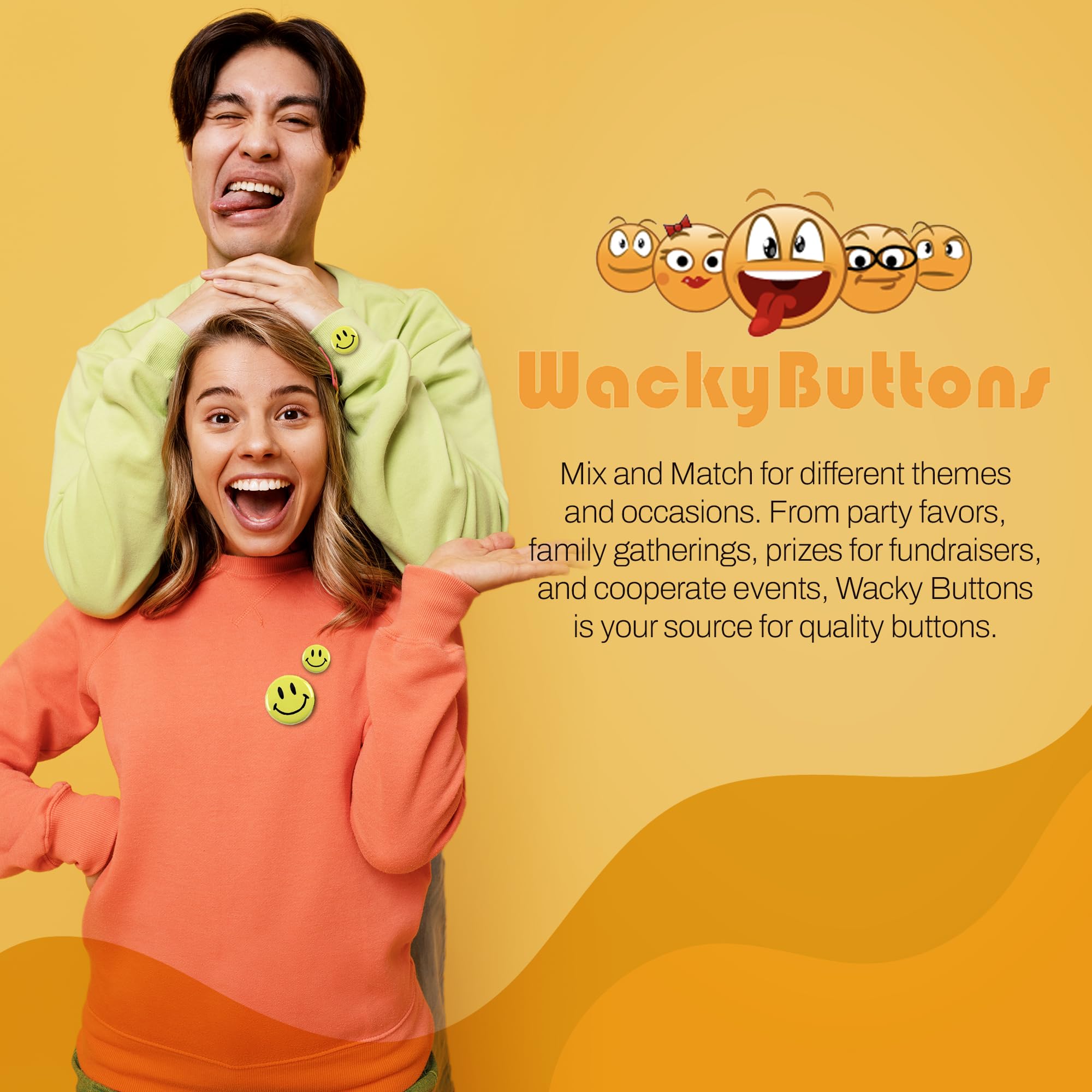 Smiley Face Pinback Buttons - 1 Inch Round Metal Badges with Secure Pin Backing (25 Pack) - Durable Emoji Pins for Backpacks, Jackets & Accessories - Perfect for Parties, Giveaways, School Events & Everyday Fashion
