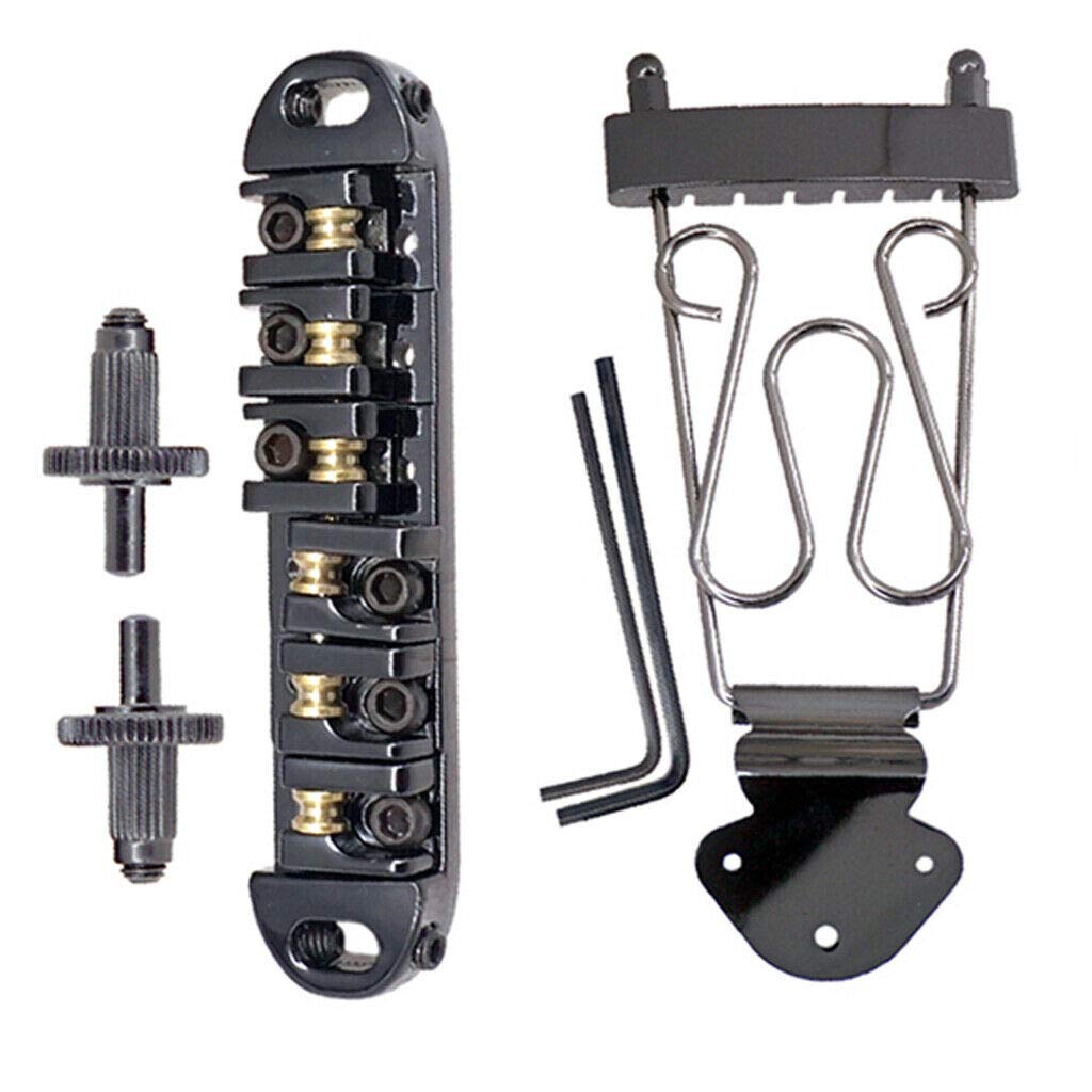 6 String Guitar Roller Saddle Tailpiece Bridge for LP Style Electric Guitar - Golden Color Replacement Part | Perfect for Gibson Les Paul Style Guitars & DIY Guitar Upgrades