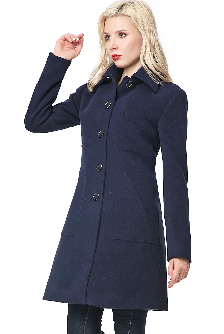 BGSD Women's Anna Wool Blend Walking Coat - Warm Winter Trench Coat for Women, Plus Size & Petite Options Available | Perfect for Outdoor Activities, Commuting & Travel
