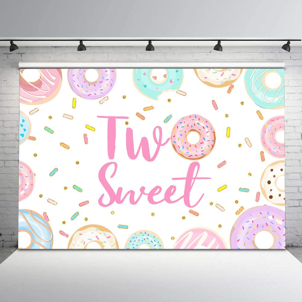 Avezano Sweet Donut Themed Birthday Party Backdrop - 10x8ft Vinyl Sprinkles Background for Girls' 2nd Birthday Decorations | Perfect for Donut-Themed Parties, Baby Showers & Dessert Tables