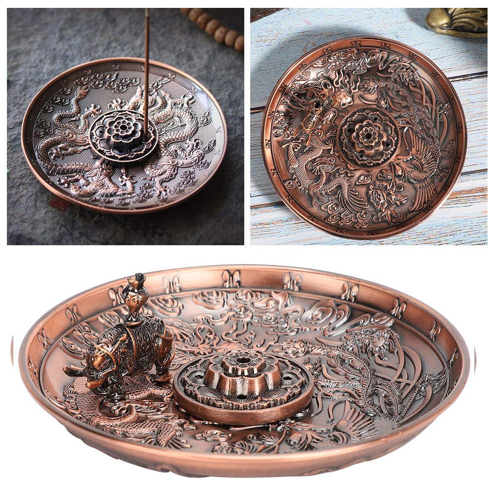 Pssopp Brass Incense Holder - Lotus Stick & Cone Incense Burner with Ash Catcher - Elegant Home Decor for Meditation, Yoga, and Tea Ceremony